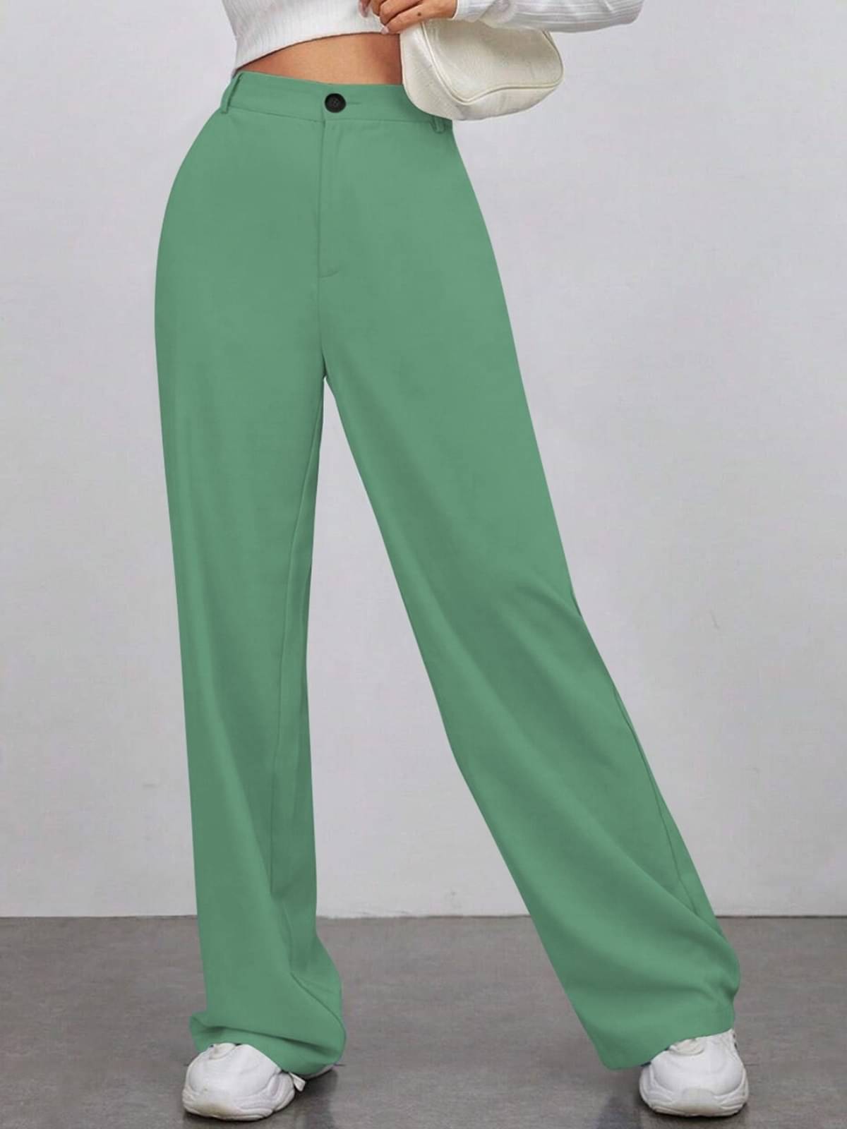     			TOOCHKI Pack of 1 Lycra Relaxed Women's Formal Pants ( Green )