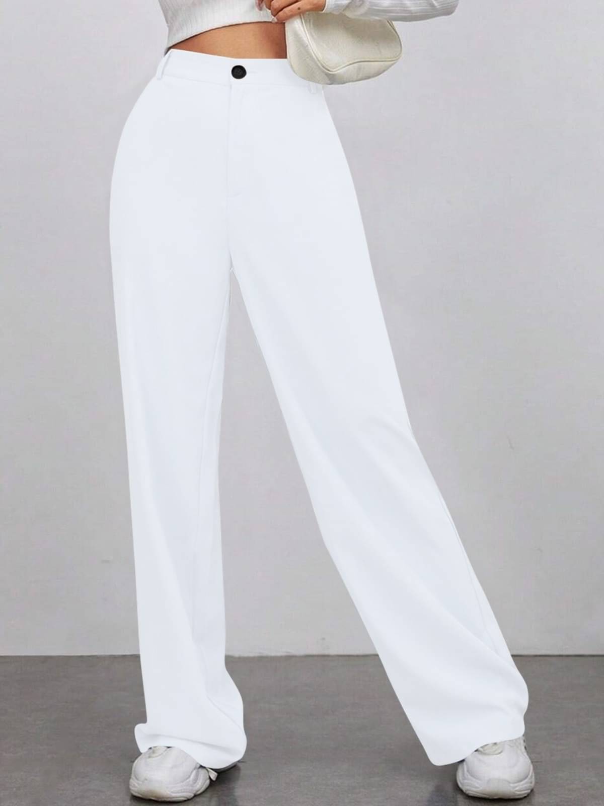     			TOOCHKI Pack of 1 Lycra Relaxed Women's Formal Pants ( White )