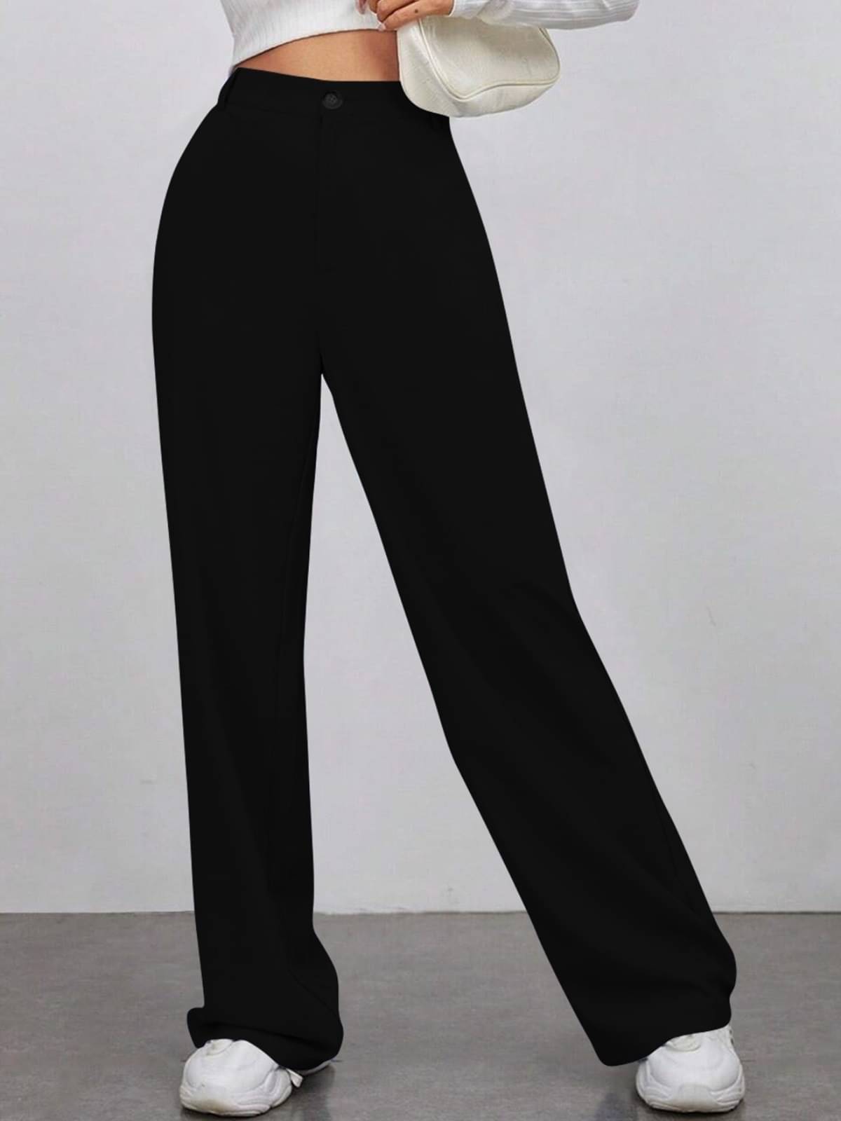     			TOOCHKI Pack of 1 Lycra Relaxed Women's Formal Pants ( Black )