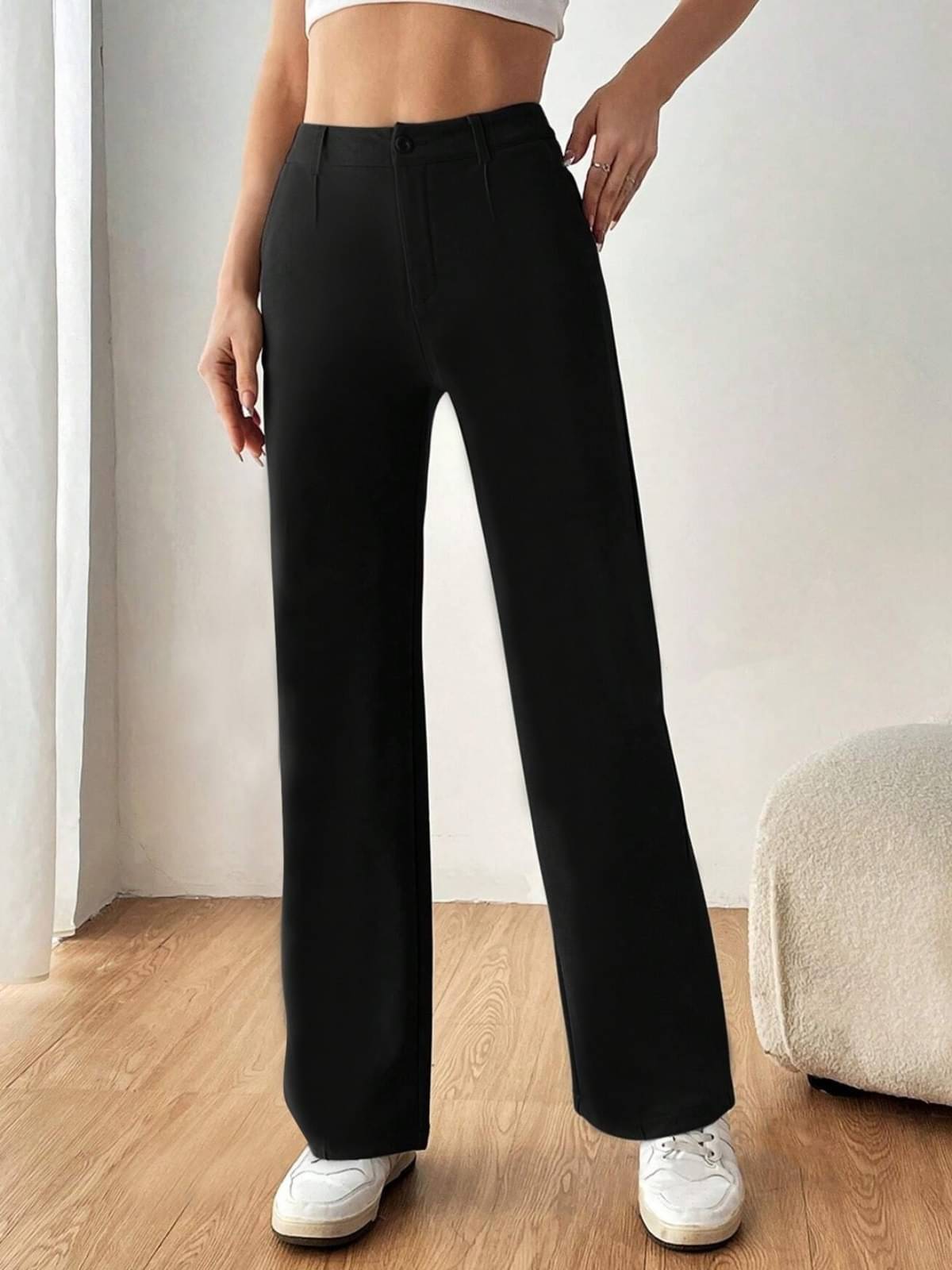     			TOOCHKI Pack of 1 Lycra Relaxed Women's Formal Pants ( Black )