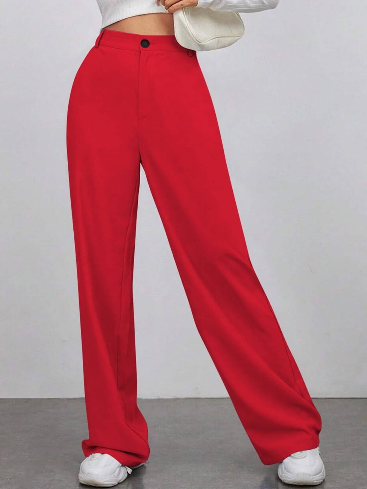     			TOOCHKI Pack of 1 Lycra Relaxed Women's Formal Pants ( Red )