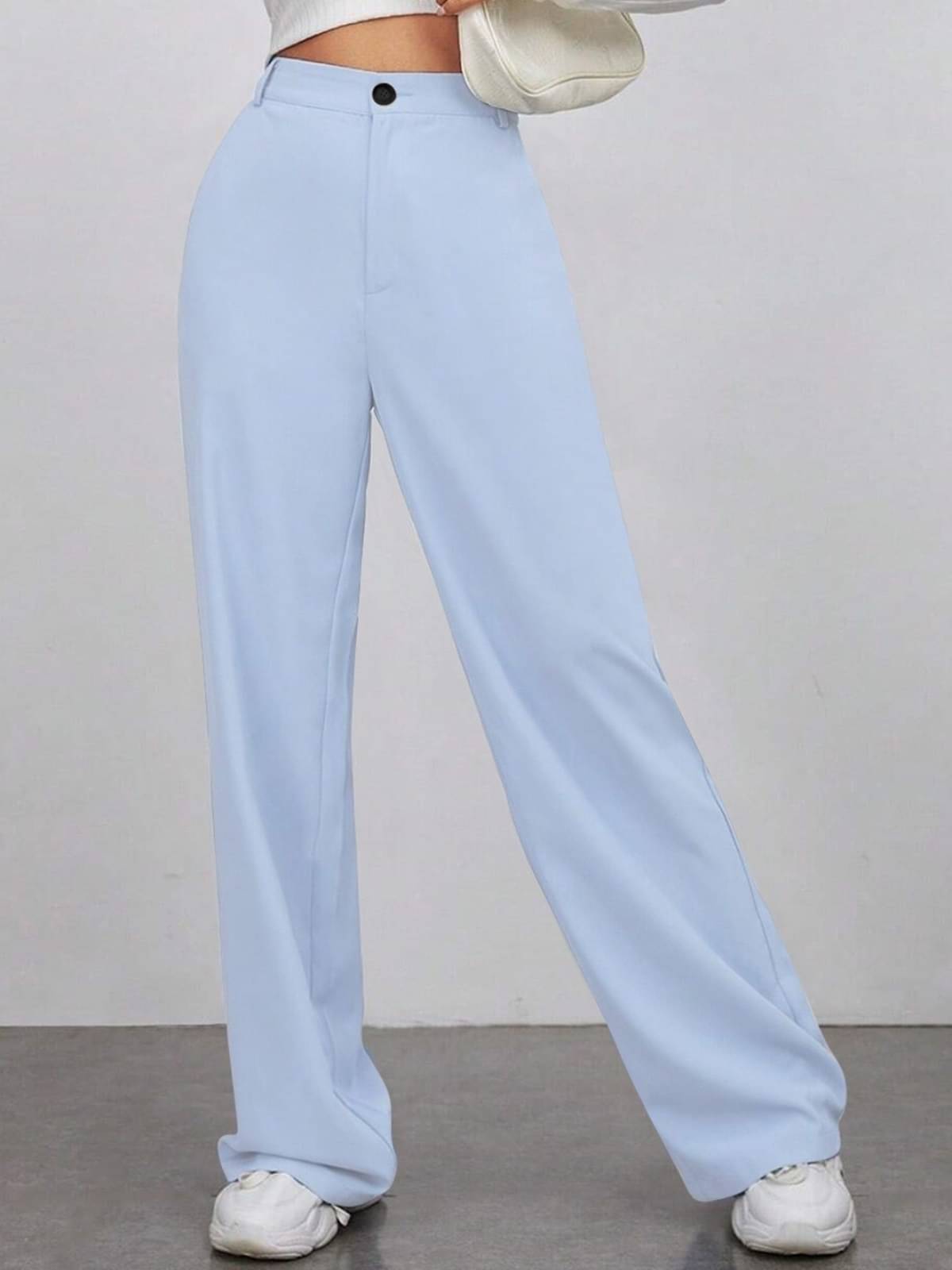     			TOOCHKI Pack of 1 Lycra Relaxed Women's Formal Pants ( Blue )