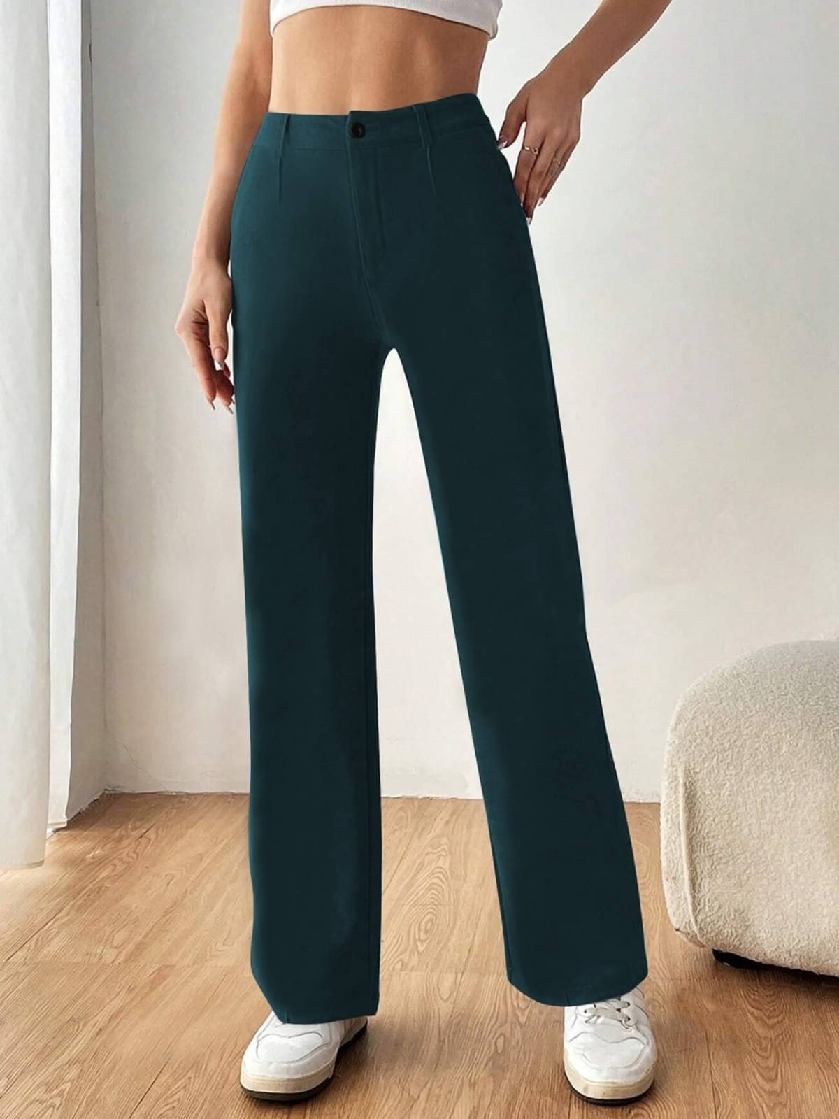     			TOOCHKI Pack of 1 Lycra Relaxed Women's Formal Pants ( Olive )