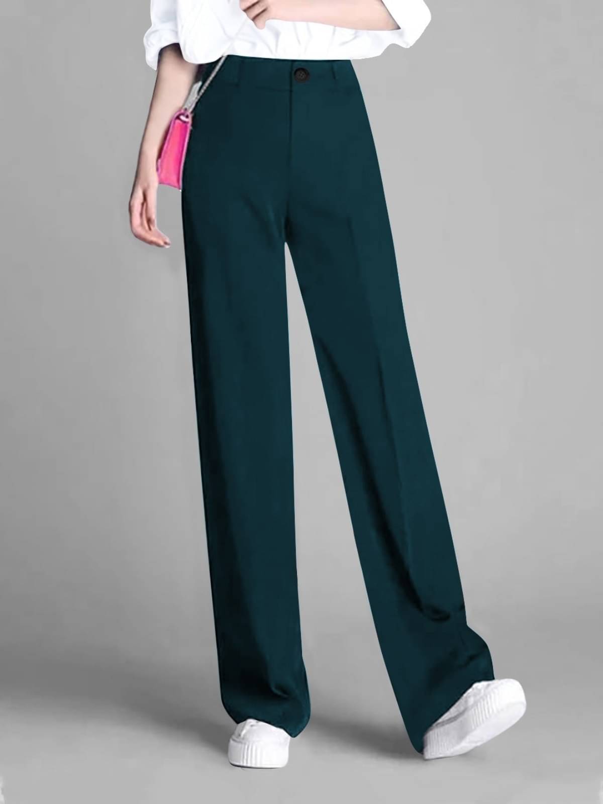     			TOOCHKI Pack of 1 Lycra Relaxed Women's Formal Pants ( Olive )