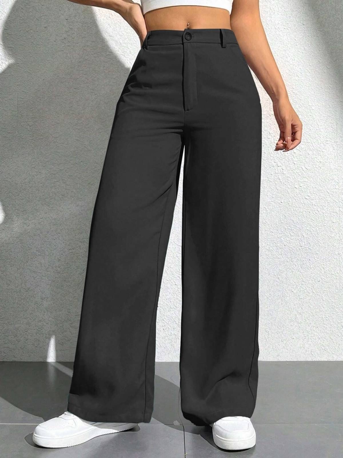    			TOOCHKI Pack of 1 Lycra Relaxed Women's Formal Pants ( Black )