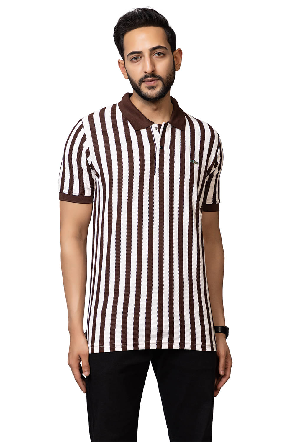     			TOROLY Men Cotton Blend Regular Fit Colorblock T-Shirt ( Coffee )