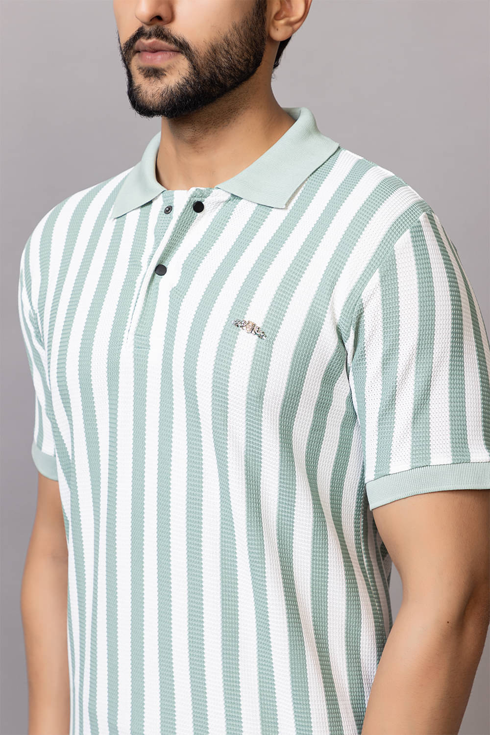     			TOROLY Men Cotton Blend Regular Fit Colorblock T-Shirt ( Mint Green )