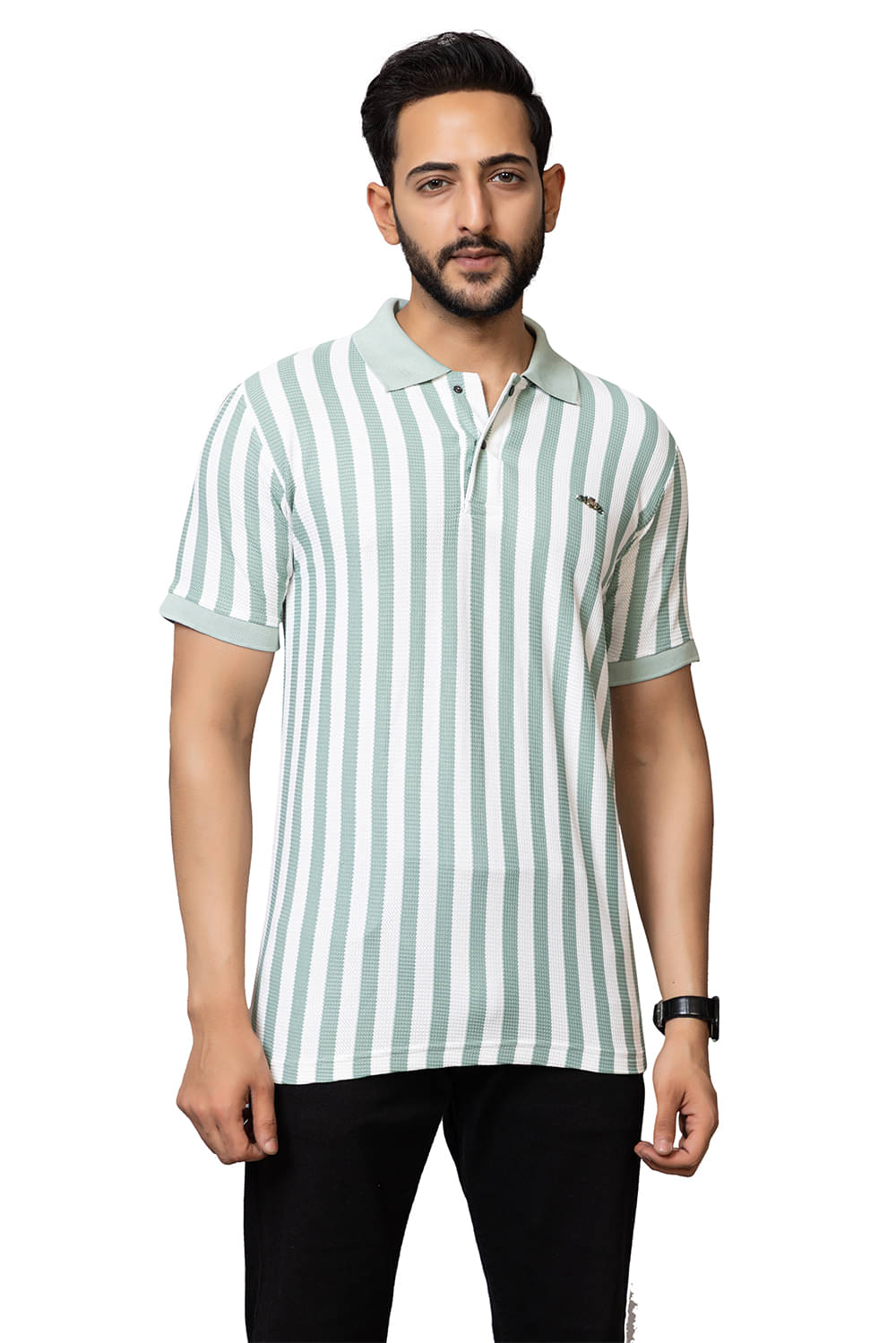     			TOROLY Men Cotton Blend Regular Fit Colorblock T-Shirt ( Mint Green )