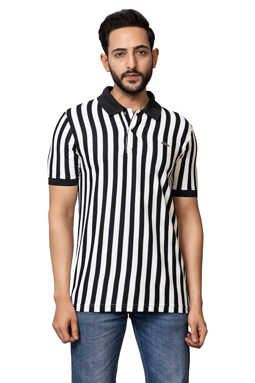     			TOROLY Men Cotton Blend Regular Fit Colorblock T-Shirt ( Black )