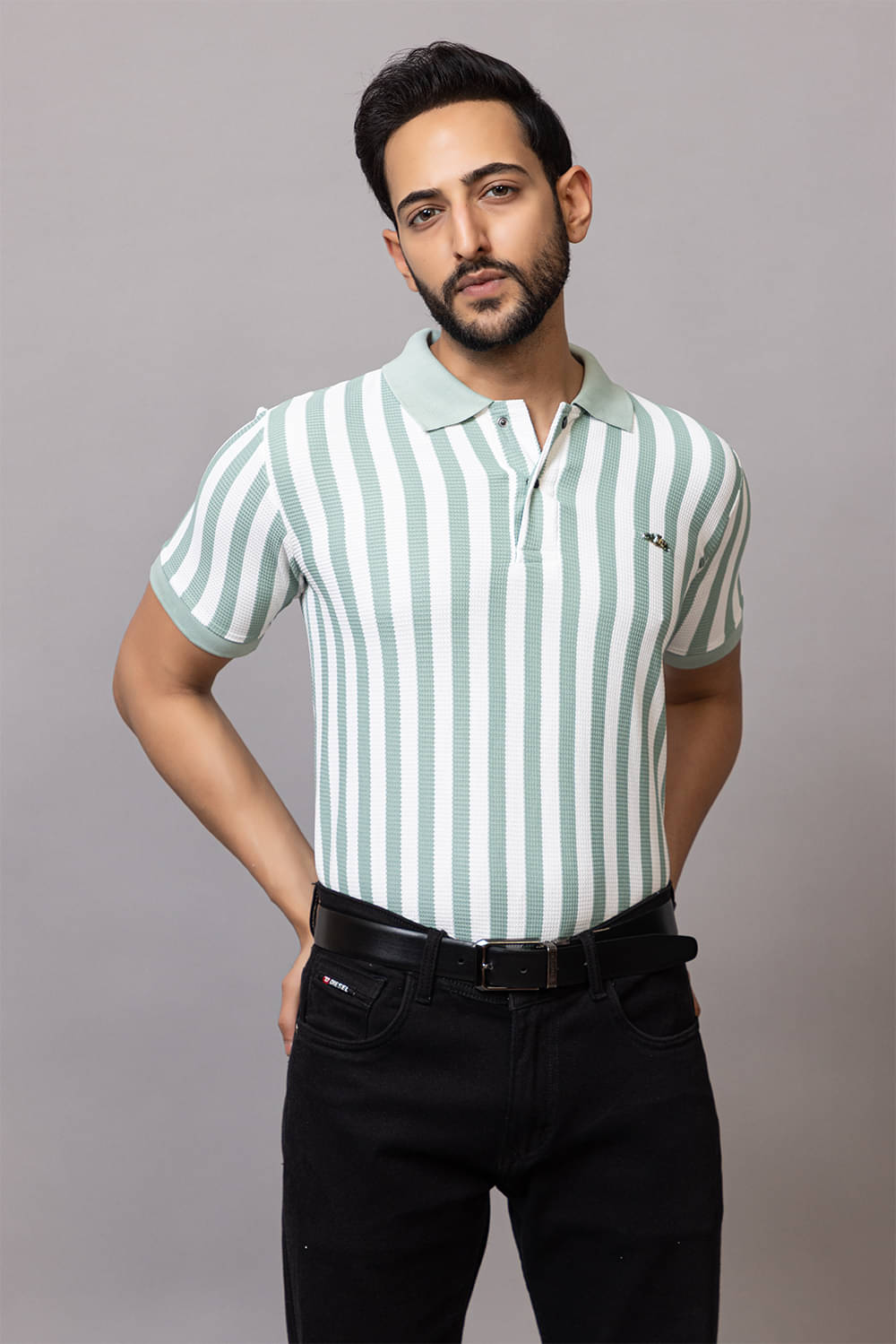 TOROLY Men Cotton Blend Regular Fit Colorblock T-Shirt ( Mint Green ) TOROLY Men Cotton Blend Regular Fit Colorblock T-Shirt ( Mint Green )