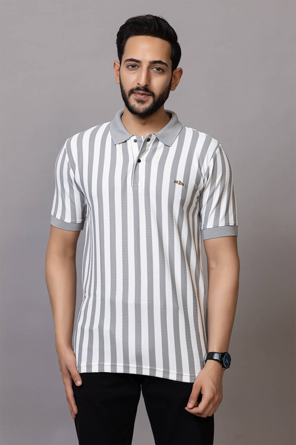     			TOROLY Men Cotton Blend Regular Fit Colorblock T-Shirt ( Grey )
