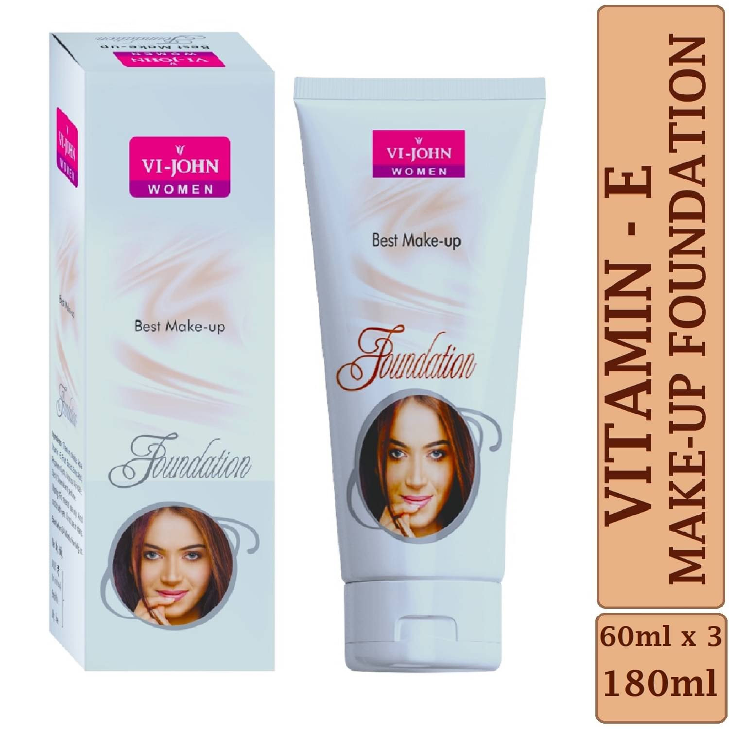     			Vi-John Natural Liquid For All Skin Types Skin Nude Foundation Pack of 3