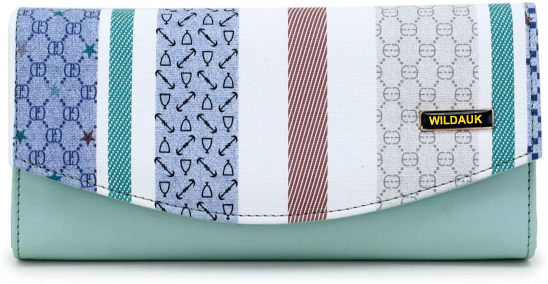     			WILDAUK Green Pure Leather Purse