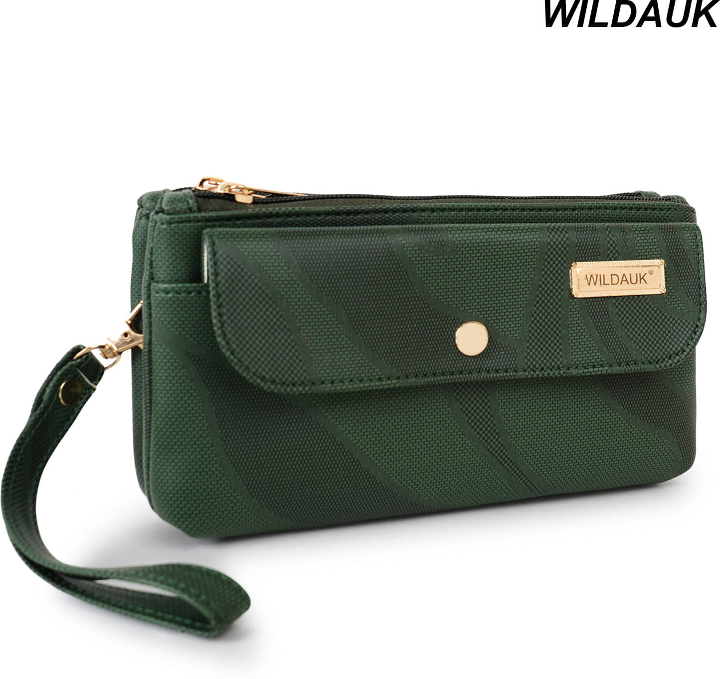     			WILDAUK Green Pure Leather Purse