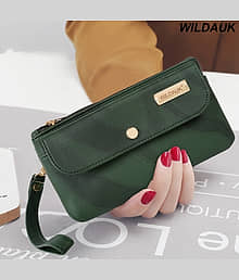 WILDAUK Green Pure Leather Purse