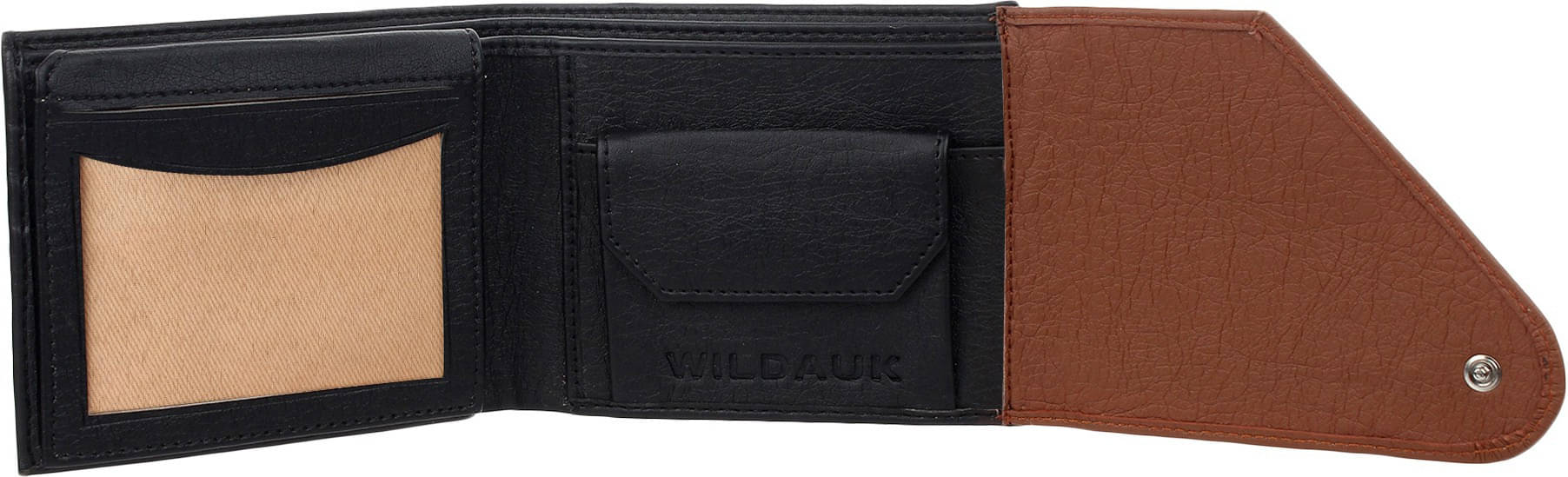     			WILDAUK PU Self Design Men's Three Fold Wallet With 5 Slots For Card ( Tan , Pack of 1 )