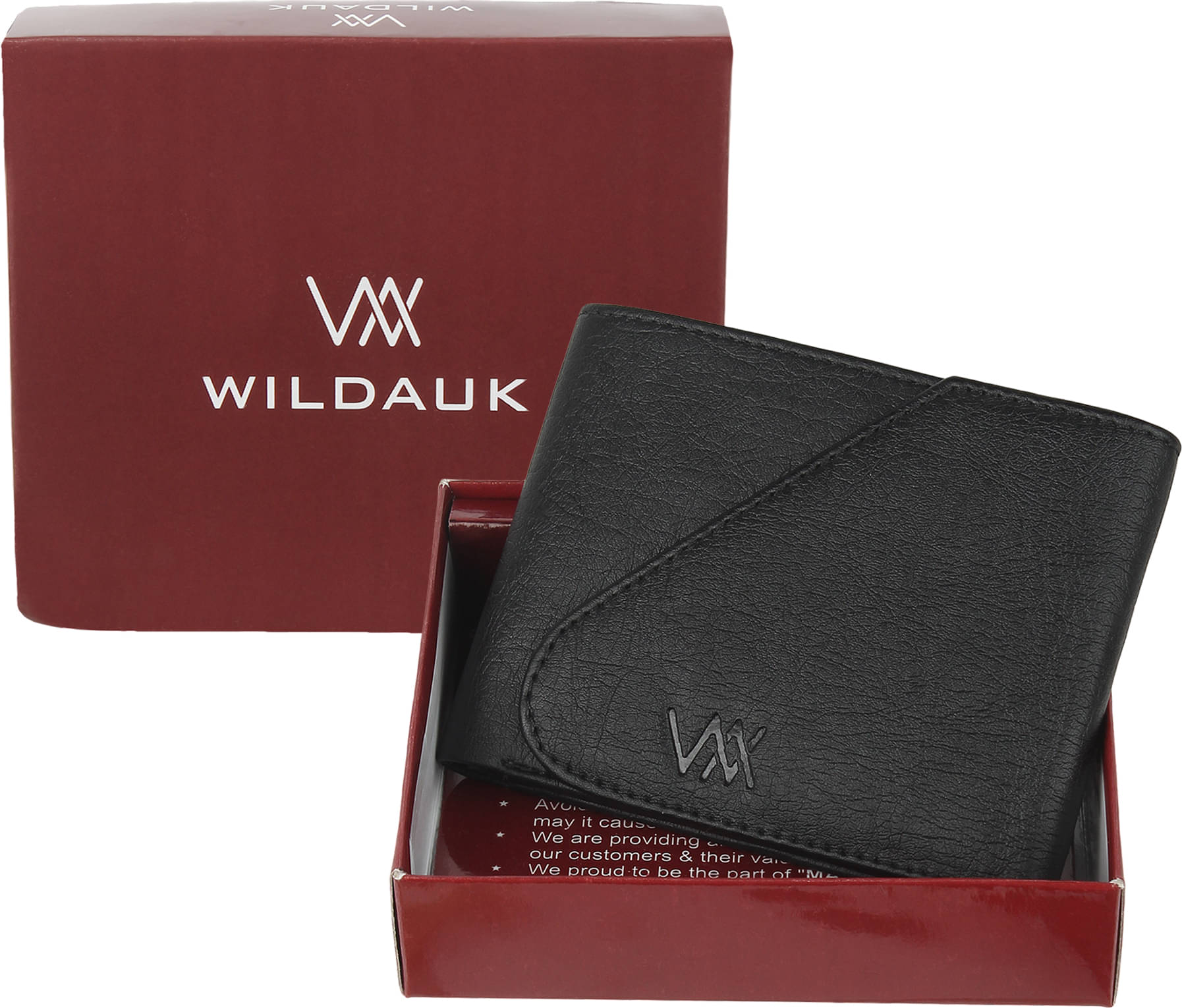     			WILDAUK PU Self Design Men's Regular Wallet With 5 Slots For Card ( Black , Pack of 1 )