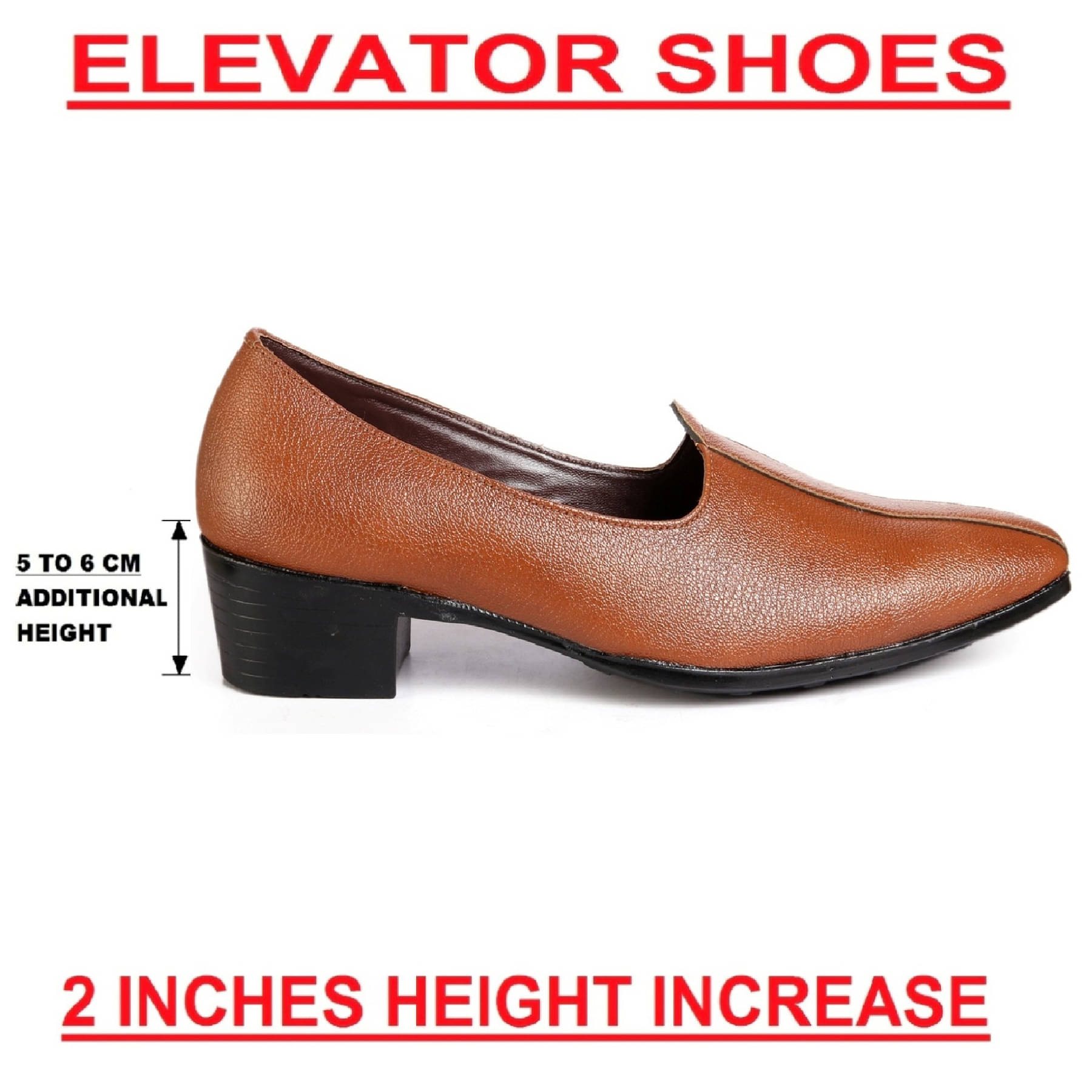     			YUVRATO BAXI Height Increasing Tan Men's Slip-on Shoes