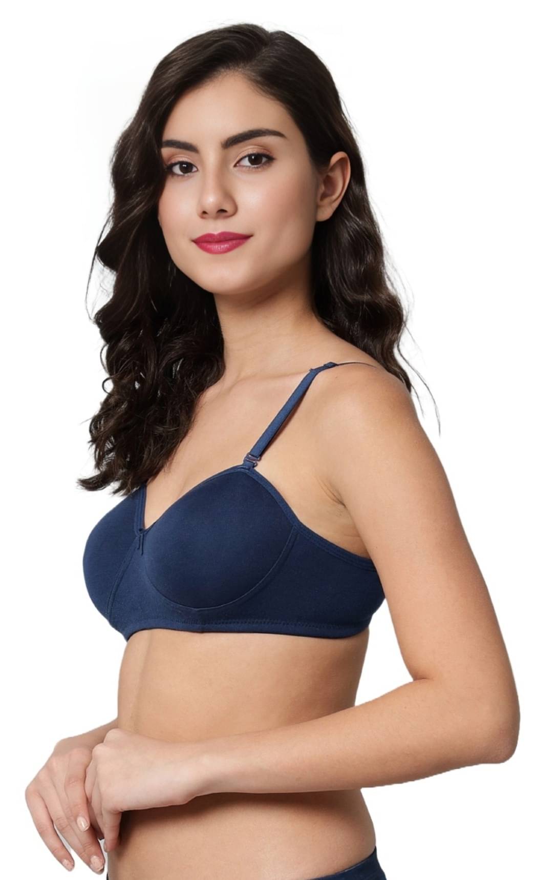     			hani diva Pack of 1 Cotton Blend Heavily Padded Push Up Bra For Women ( Navy Blue )