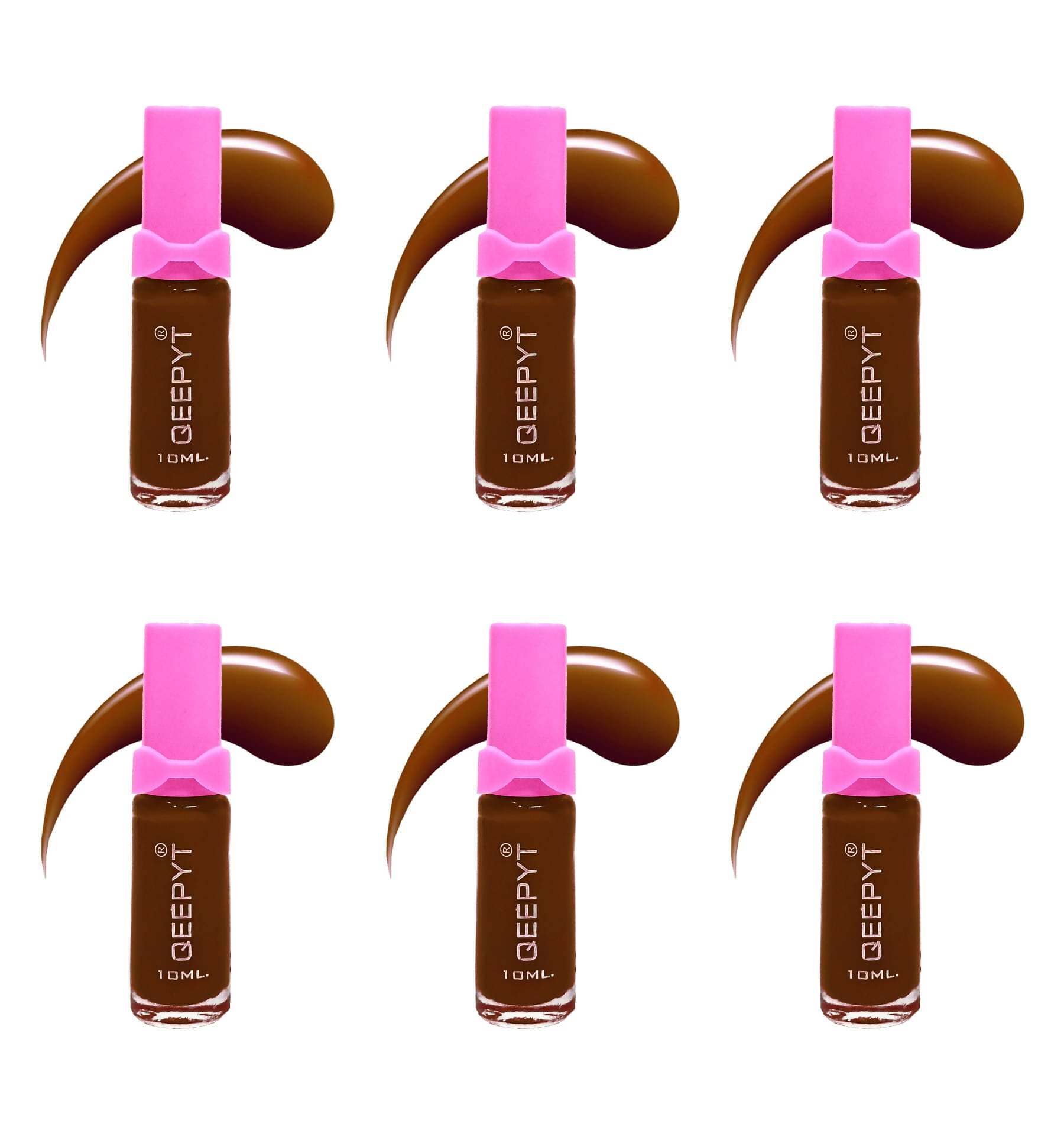     			qeepyt Chocolate Glossy Nail Polish 60 ( Pack of 6 )