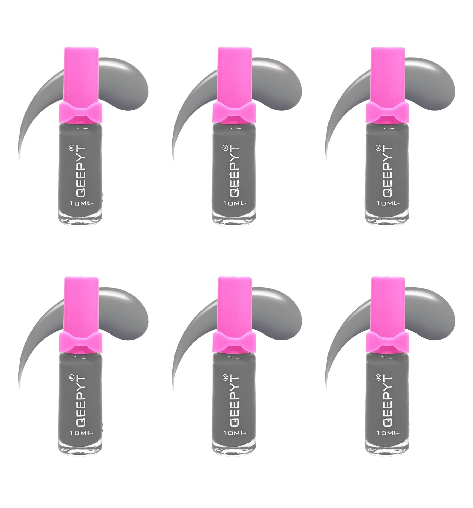     			qeepyt Silver Glossy Nail Polish 60 ( Pack of 6 )