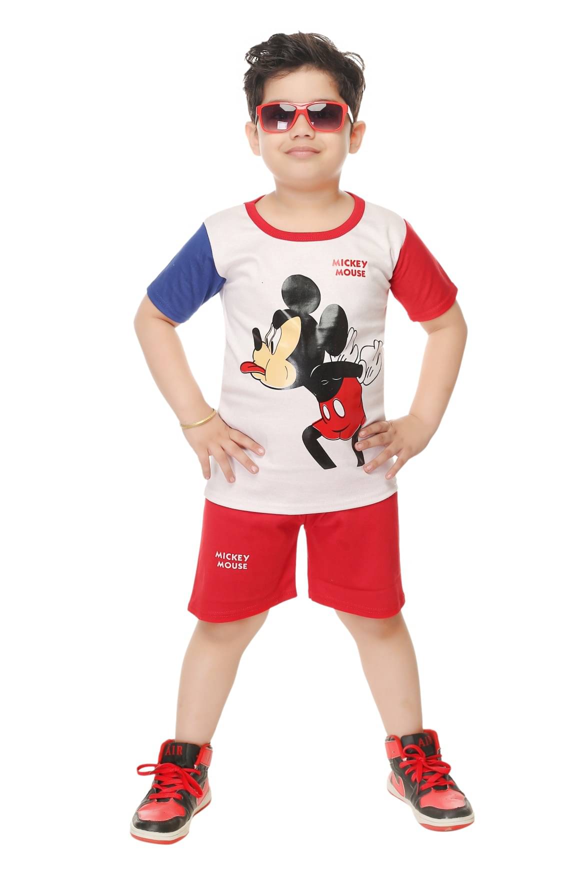 s muktar garments Pack of 1 Baby Boys Cotton Blend T-Shirt & Shorts Set ( Multicolor ) s muktar garments Pack of 1 Baby Boys Cotton Blend T-Shirt & Shorts Set ( Multicolor )
