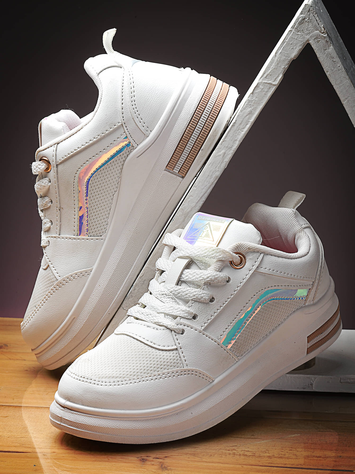     			ASIAN White Women's Sneakers
