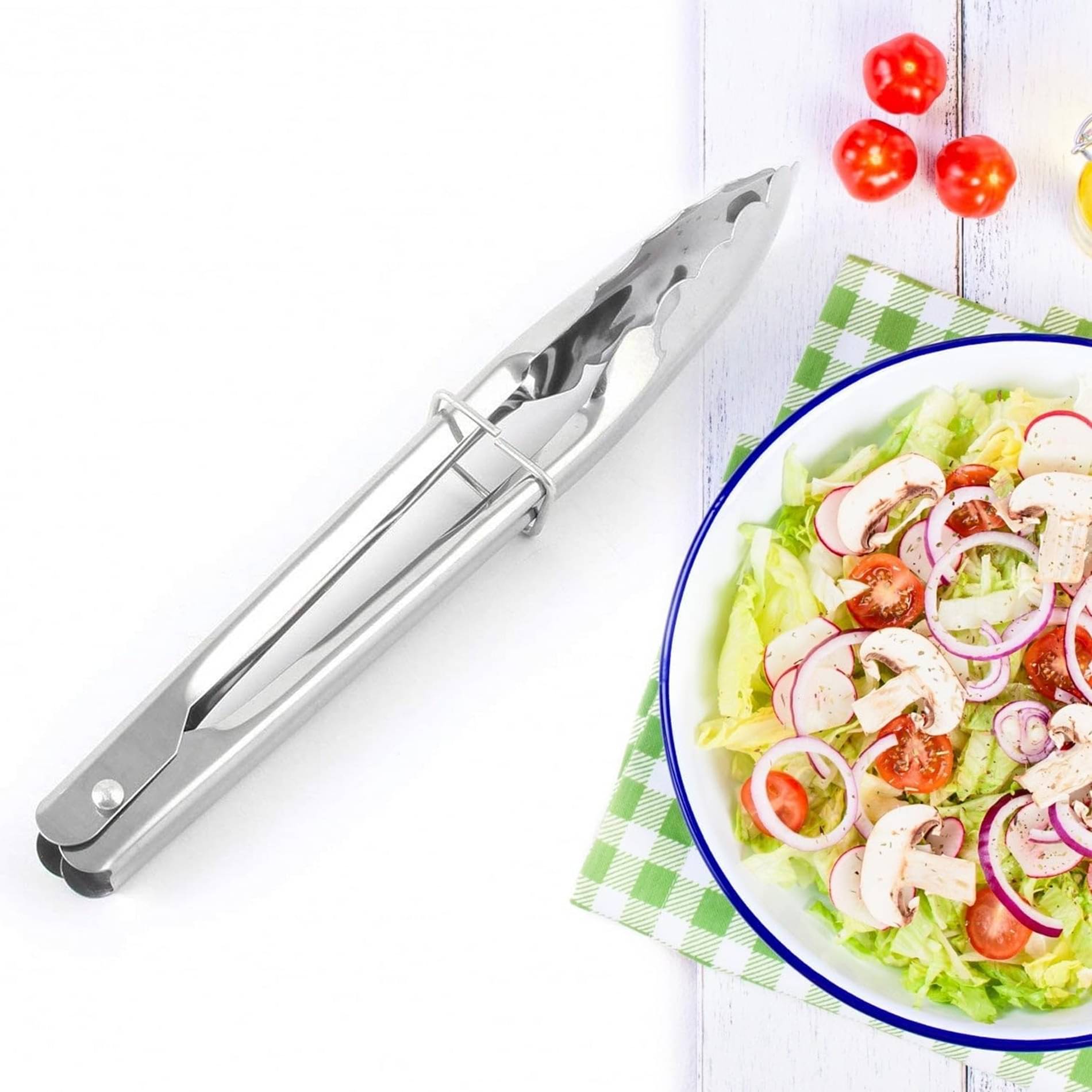 ATIPRIYA Silver Stainless Steel Utility Tong for Kitchen Tong for Frying ,Cooking ( Set of 2 ) ATIPRIYA Silver Stainless Steel Utility Tong for Kitchen Tong for Frying ,Cooking ( Set of 2 )