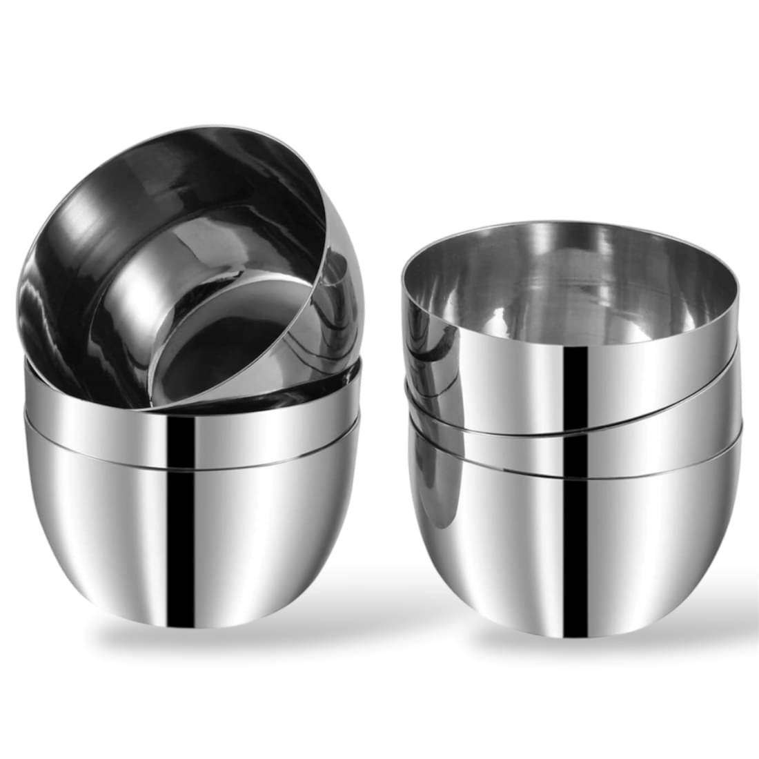Artha Bowls Set Of 6 Stainless Steel Plain Soup Bowl 10 cm ( Set of 6 ) Silver Artha Bowls Set Of 6 Stainless Steel Plain Soup Bowl 10 cm ( Set of 6 ) Silver
