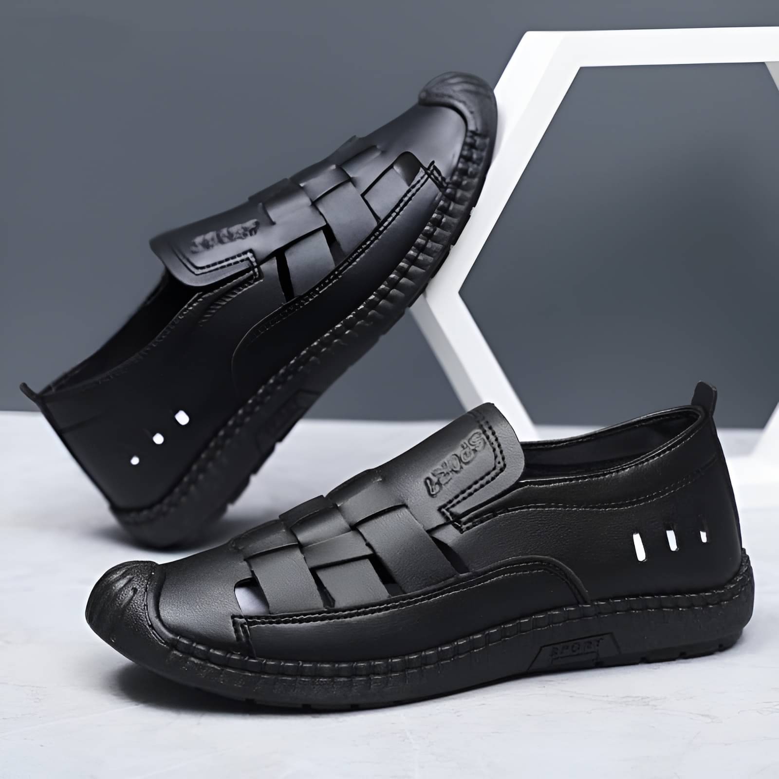     			Asteroid - Black Men's Sandals
