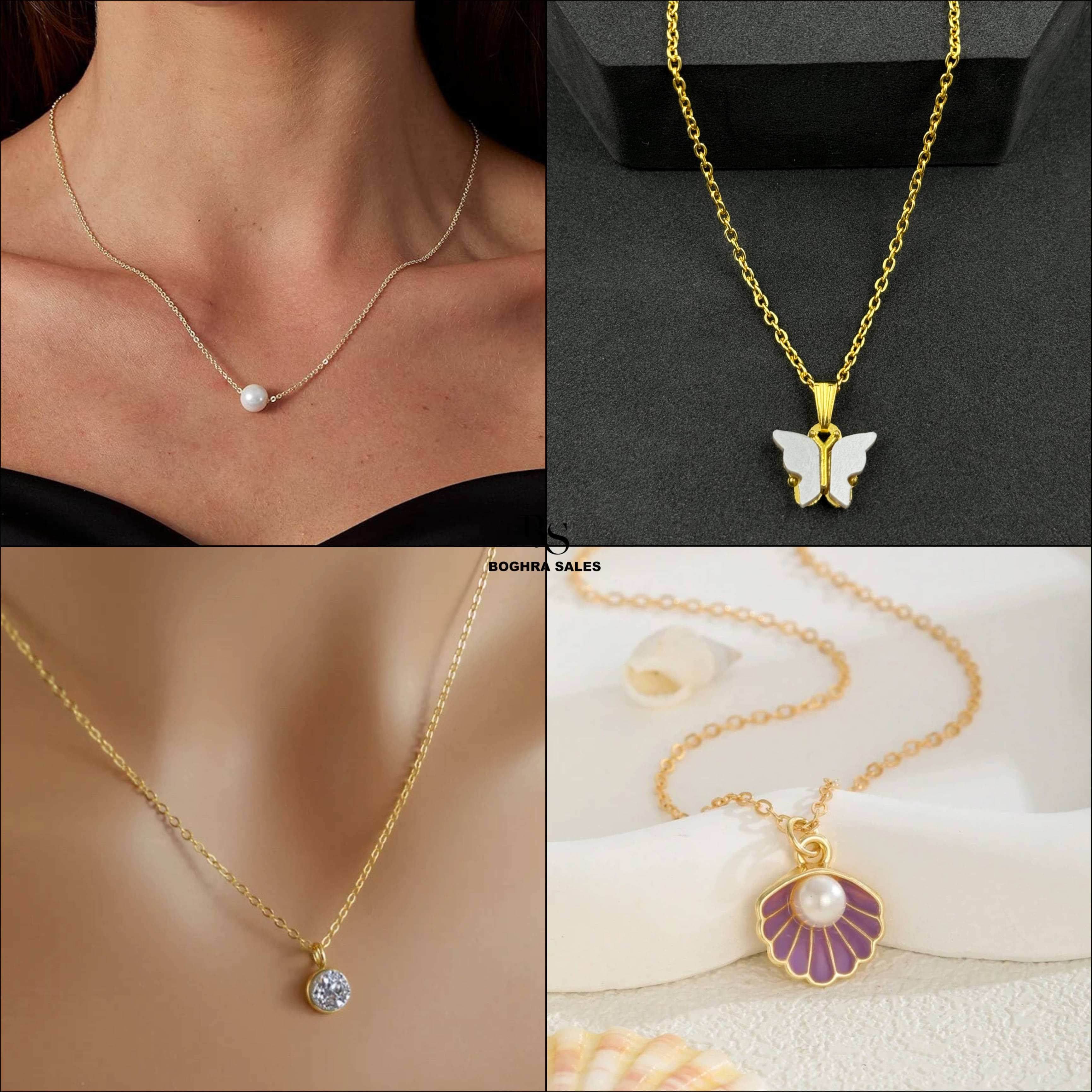 BOGHRA SALES Gold Pendant set ( Pack of 4 ) BOGHRA SALES Gold Pendant set ( Pack of 4 )