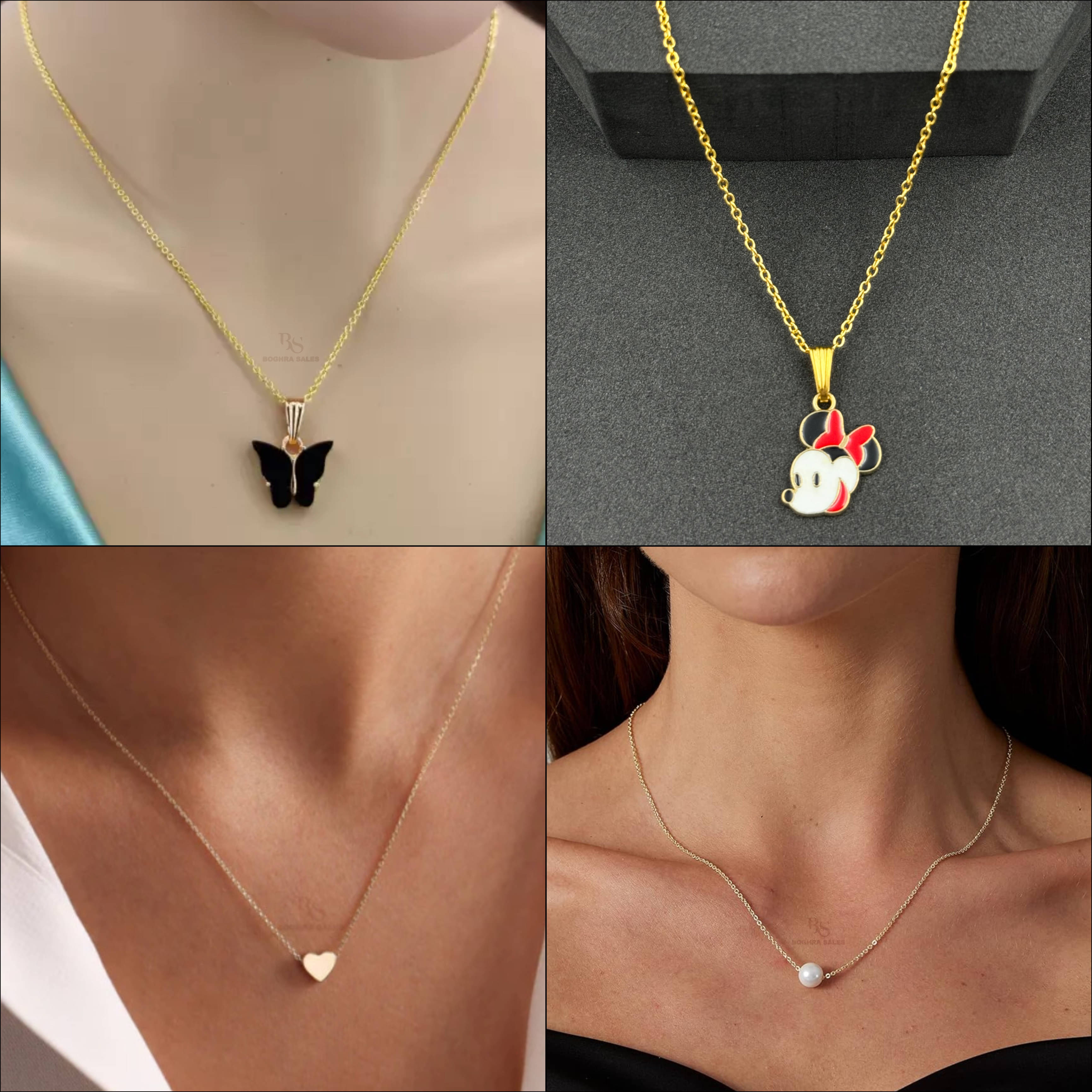 BOGHRA SALES Gold Pendant set ( Pack of 4 ) BOGHRA SALES Gold Pendant set ( Pack of 4 )