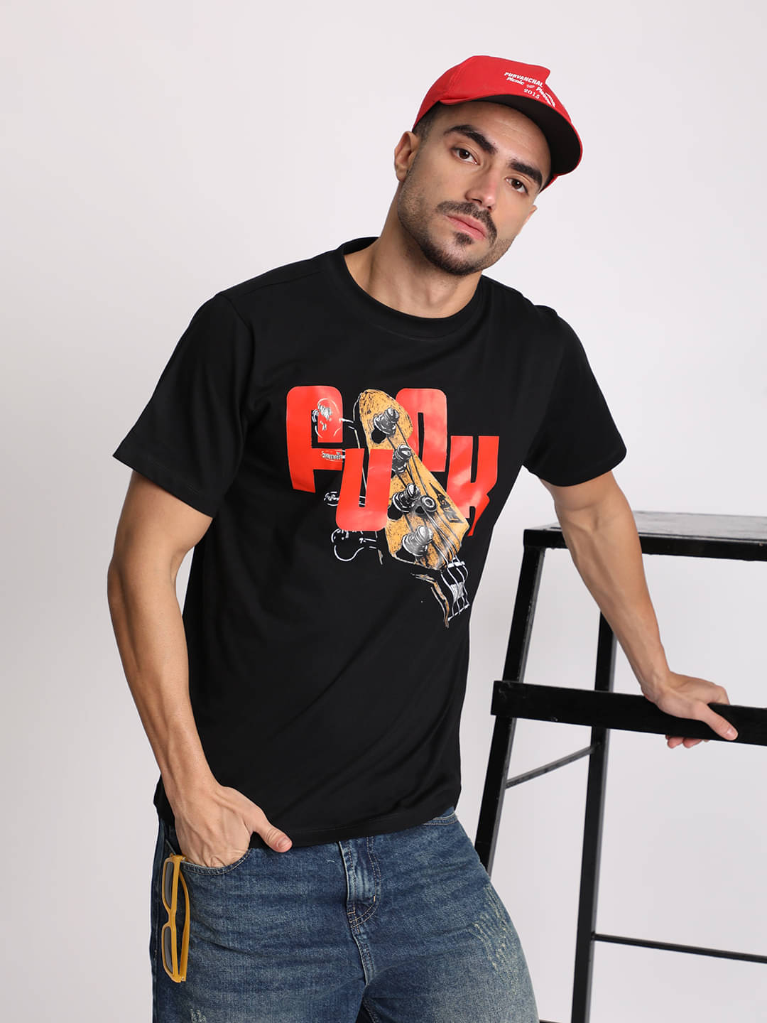 Bene Kleed Men 100% Cotton Regular Fit Printed T-Shirt ( Black ) Bene Kleed Men 100% Cotton Regular Fit Printed T-Shirt ( Black )