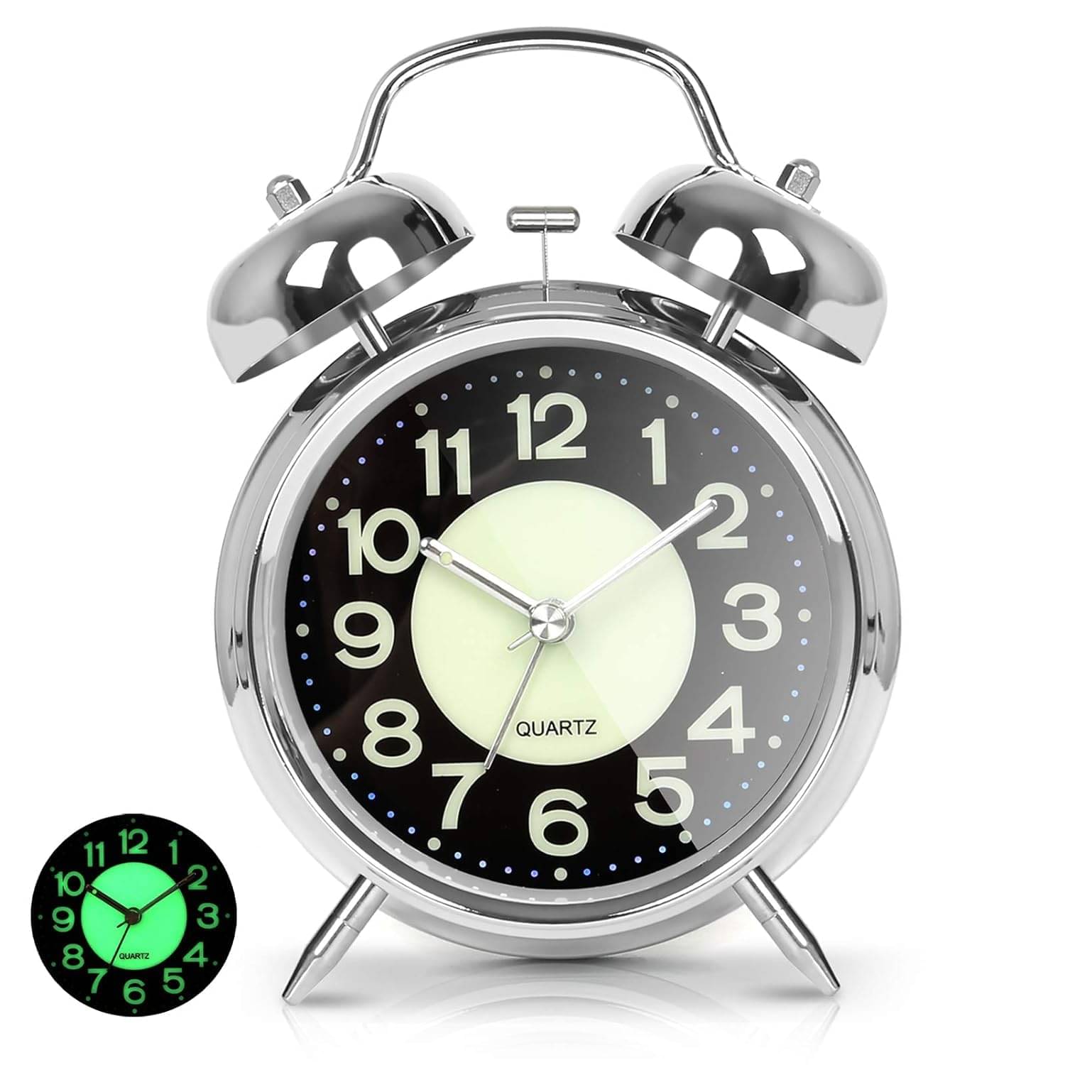 Bhavyta Analog Silver Redium Alarm Clock - Pack of 1 Bhavyta Analog Silver Redium Alarm Clock - Pack of 1