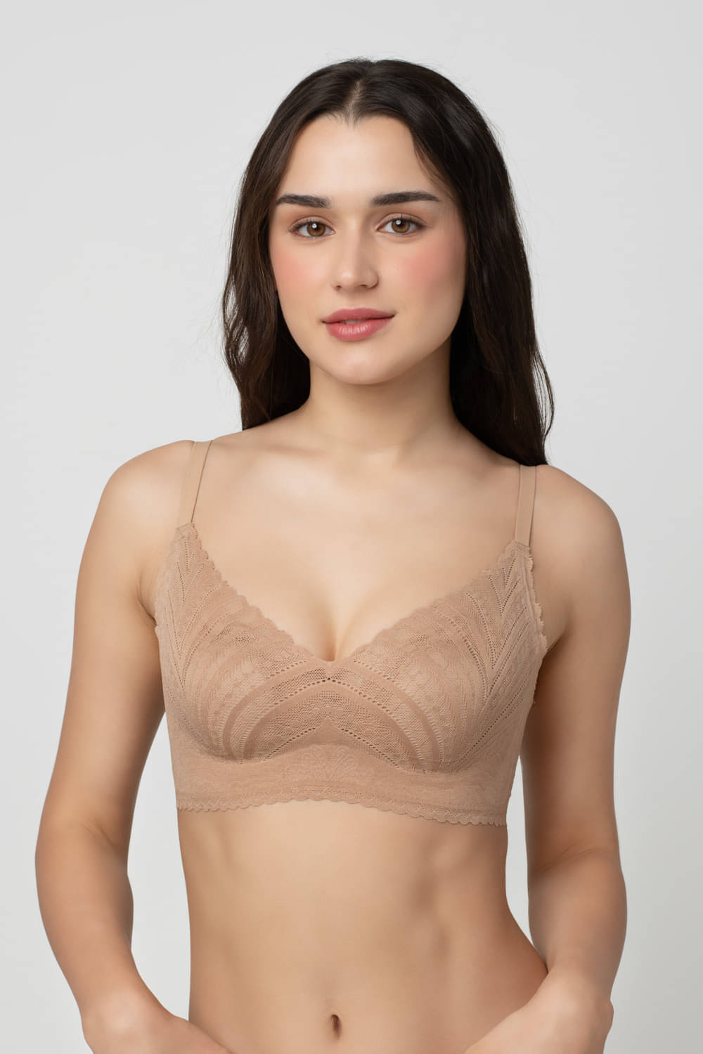     			Bodyline Pack of 1 Nylon Lightly Padded Everyday Bra For Women ( Brown )