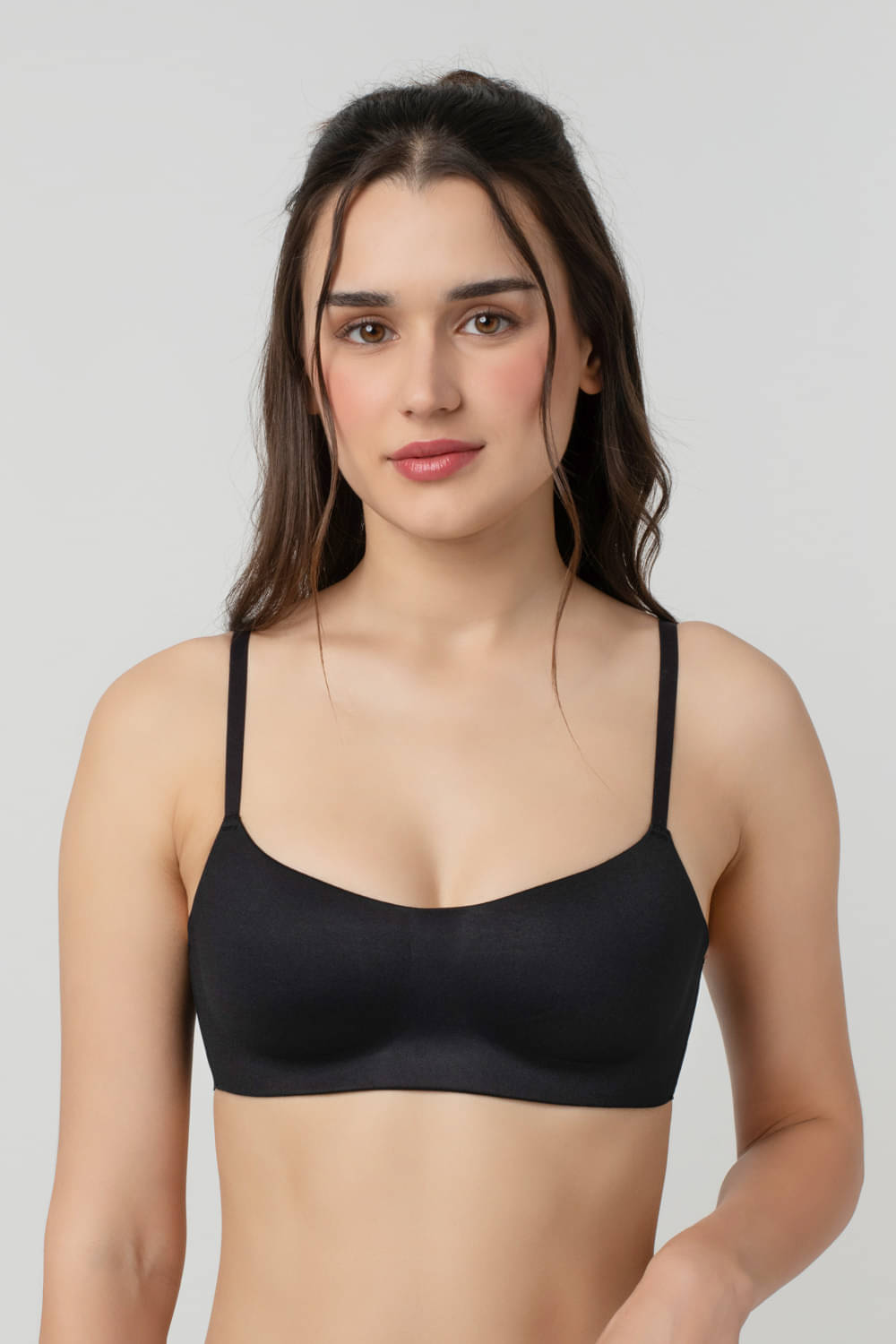     			Bodyline Pack of 1 Nylon Lightly Padded Everyday Bra For Women ( Black )
