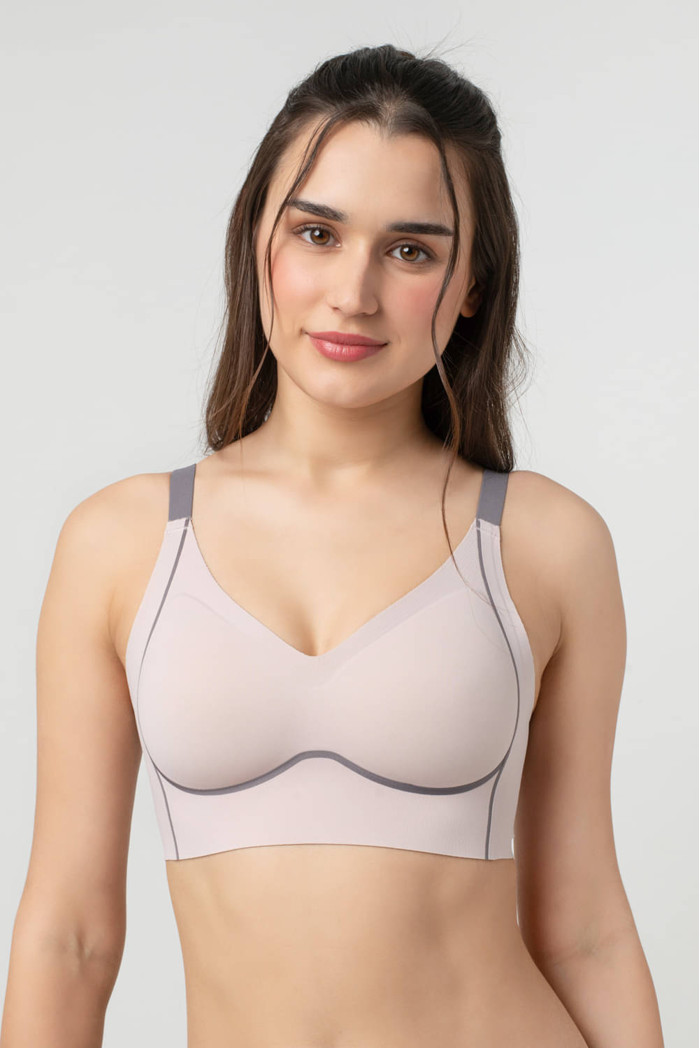     			Bodyline Pack of 1 Nylon Lightly Padded Everyday Bra For Women ( Pink )