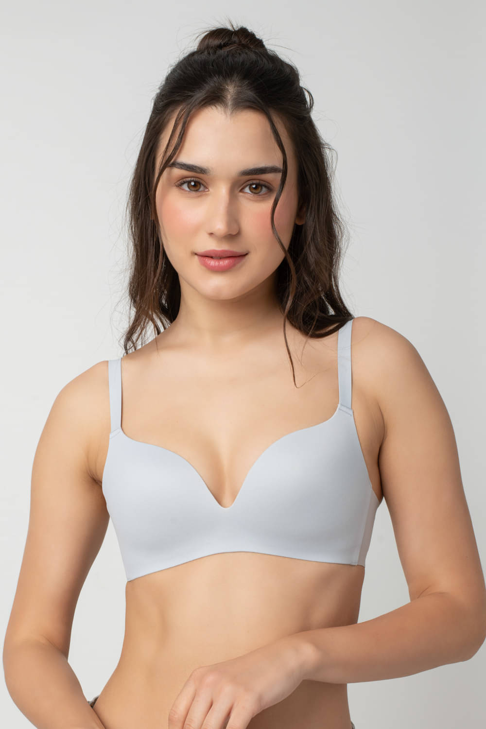     			Bodyline Pack of 1 Nylon Lightly Padded Everyday Bra For Women ( Light Blue )