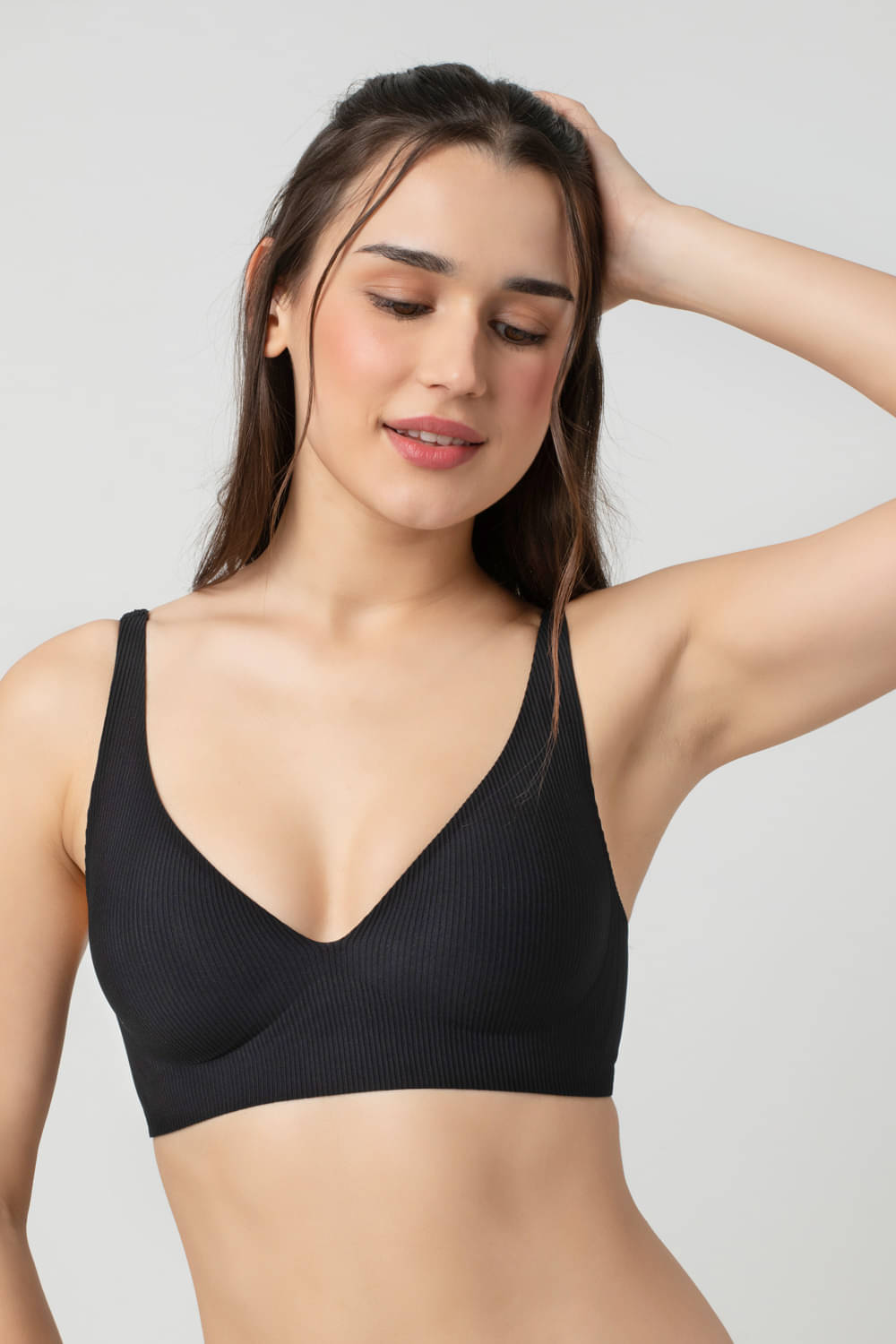     			Bodyline Pack of 1 Nylon Lightly Padded Everyday Bra For Women ( Black )