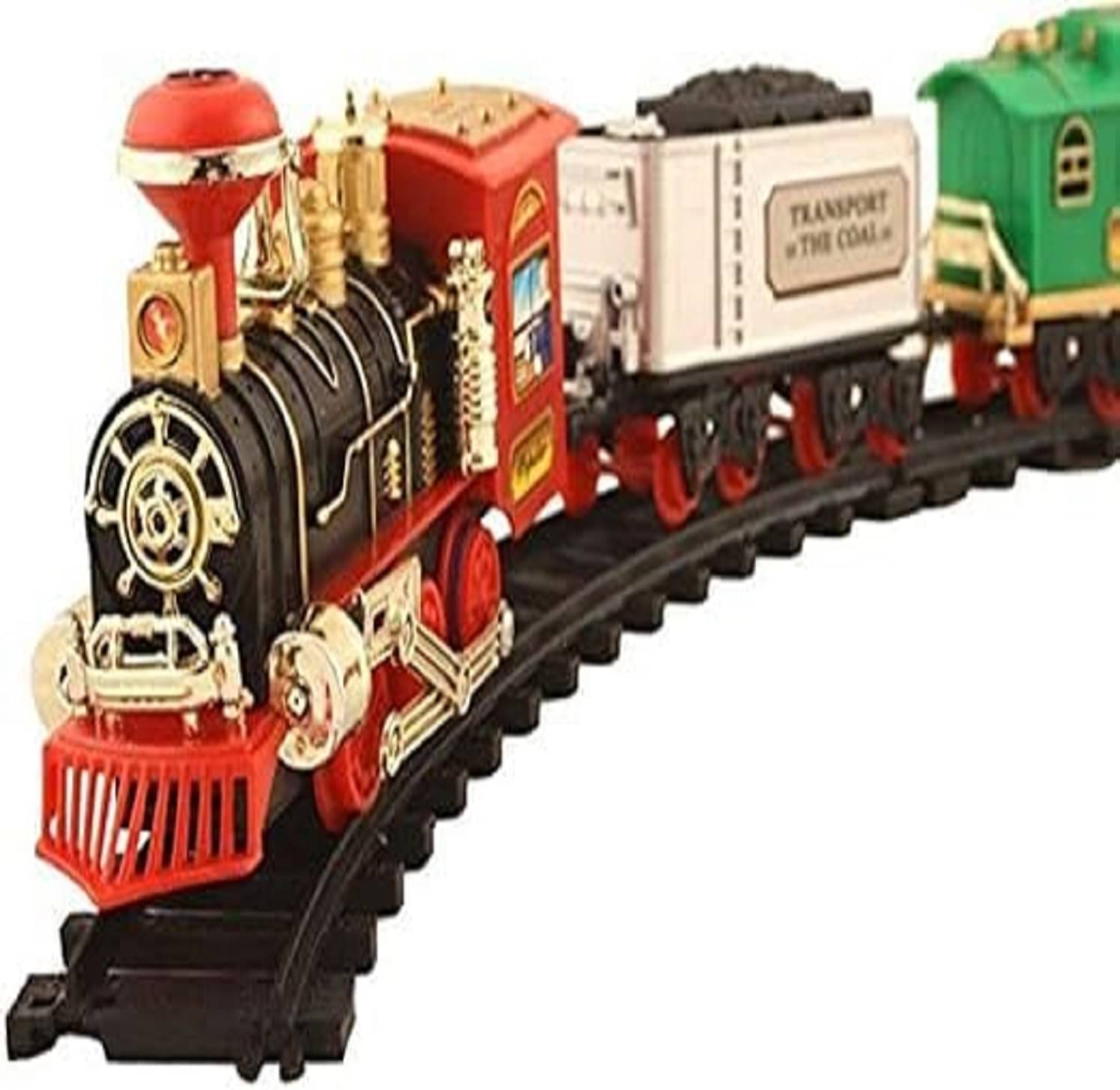     			Braintastic ChooChoo Classic Battery Operated Realistic Train Toy Set, Emits Real Smoke with Light and Sound Track Set for Kids