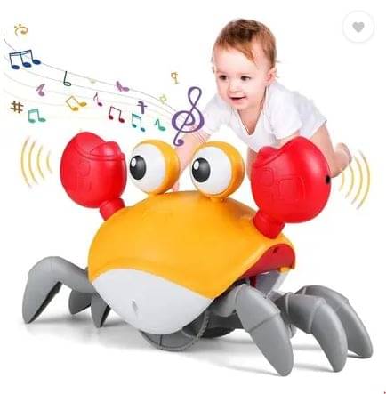 Braintastic Rechargeable Crawling Crab Baby Musical Toy with Led Lights  (Yellow)     			Braintastic Rechargeable Crawling Crab Baby Musical Toy with Led Lights  (Yellow)