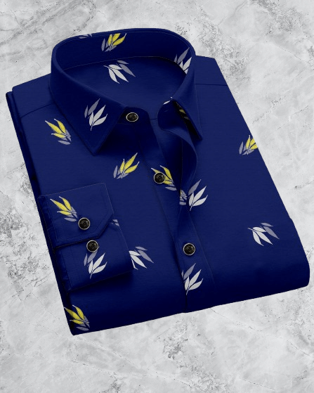 DEVILFASHION Rayon Regular Fit Printed Full Sleeves Men's Casual Shirt - Navy Blue ( Pack of 1 ) DEVILFASHION Rayon Regular Fit Printed Full Sleeves Men's Casual Shirt - Navy Blue ( Pack of 1 )