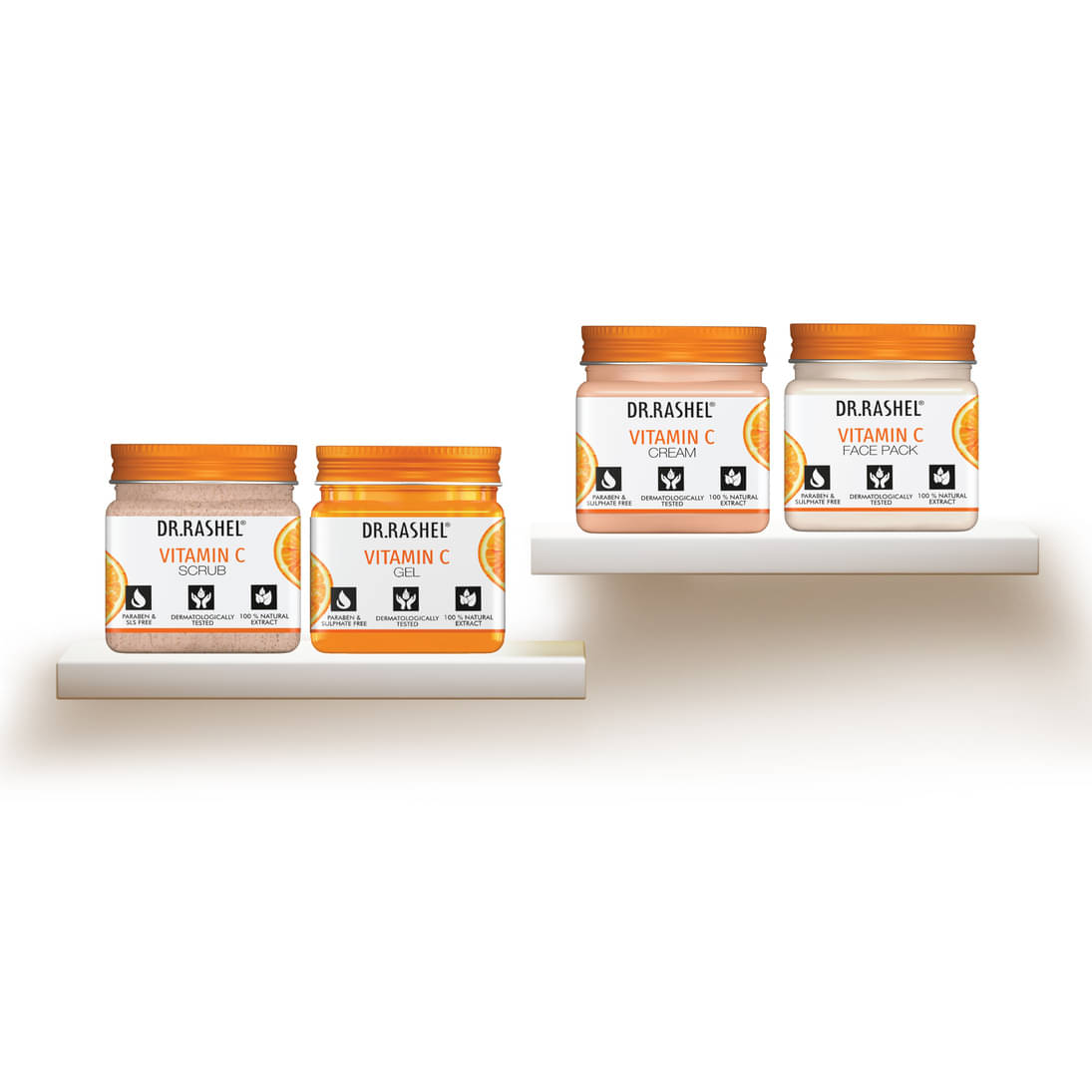 Dr.Rashel Vitamin C Facial Kit(Scrub, Gel,Face Pack,Cream),Complete Glow Care,For All Skin Type,45 Ml (Pack of 4) Dr.Rashel Vitamin C Facial Kit(Scrub, Gel,Face Pack,Cream),Complete Glow Care,For All Skin Type,45 Ml (Pack of 4)