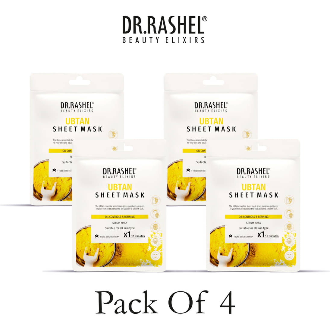     			DR.RASHEL Ubtan Sheet Mask Oil Control And For All Skin Types (Pack of 4)