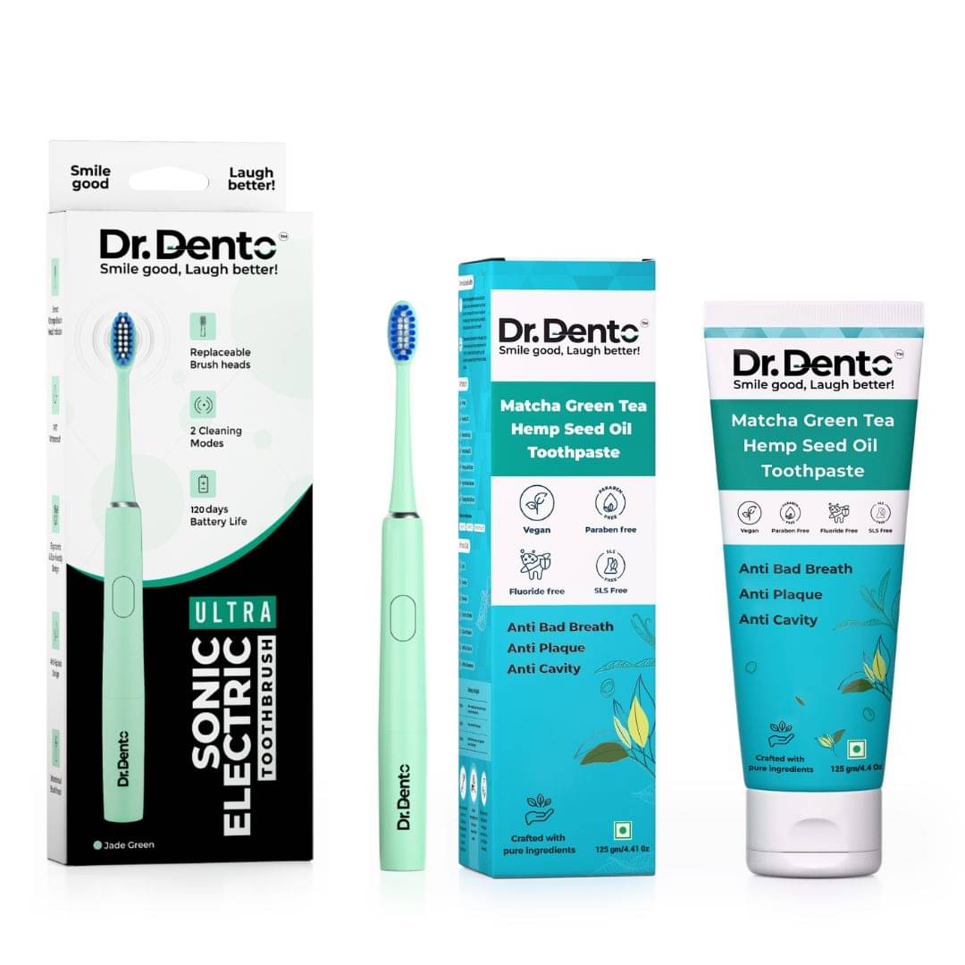     			Dr.Dento Matcha Green Tea Toothpaste 125 gm with Electric Toothbrush
