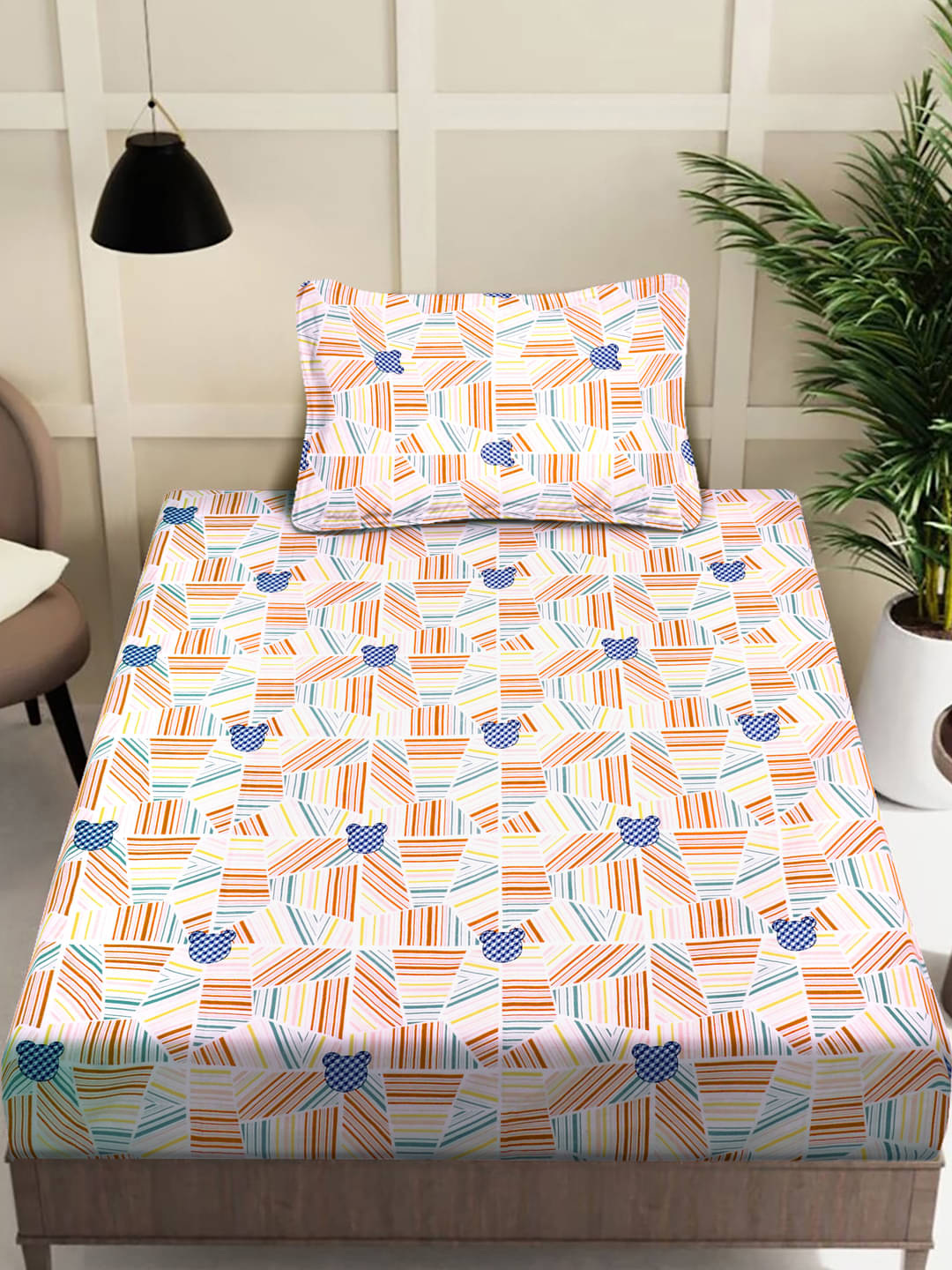 FABINALIV Poly Cotton 1 Single Bedsheet with 1 Pillow Cover ( Off White ) FABINALIV Poly Cotton 1 Single Bedsheet with 1 Pillow Cover ( Off White )