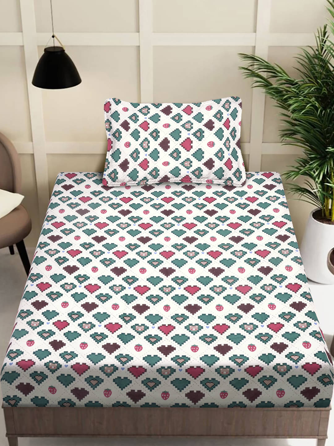 FABINALIV Poly Cotton 1 Single Bedsheet with 1 Pillow Cover ( Off White ) FABINALIV Poly Cotton 1 Single Bedsheet with 1 Pillow Cover ( Off White )