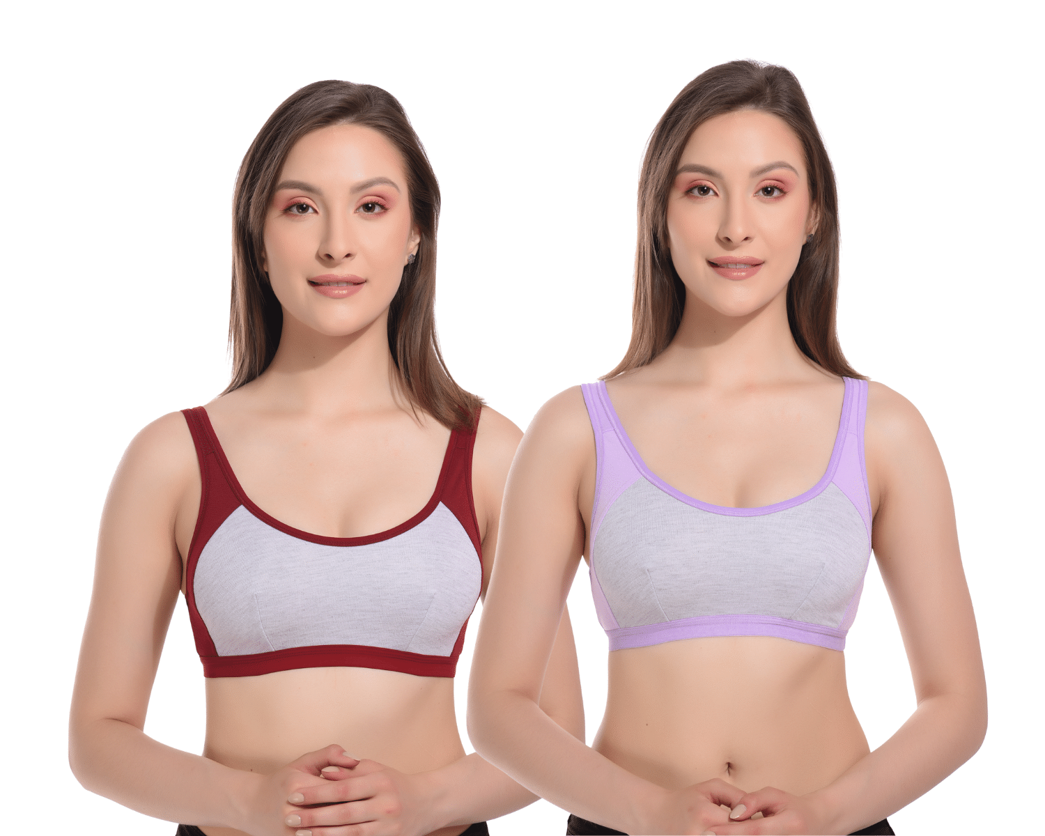 FAZTER Pack of 2 Lycra Non Padded Shaping Bra For Women ( Maroon,Purple ) FAZTER Pack of 2 Lycra Non Padded Shaping Bra For Women ( Maroon,Purple )