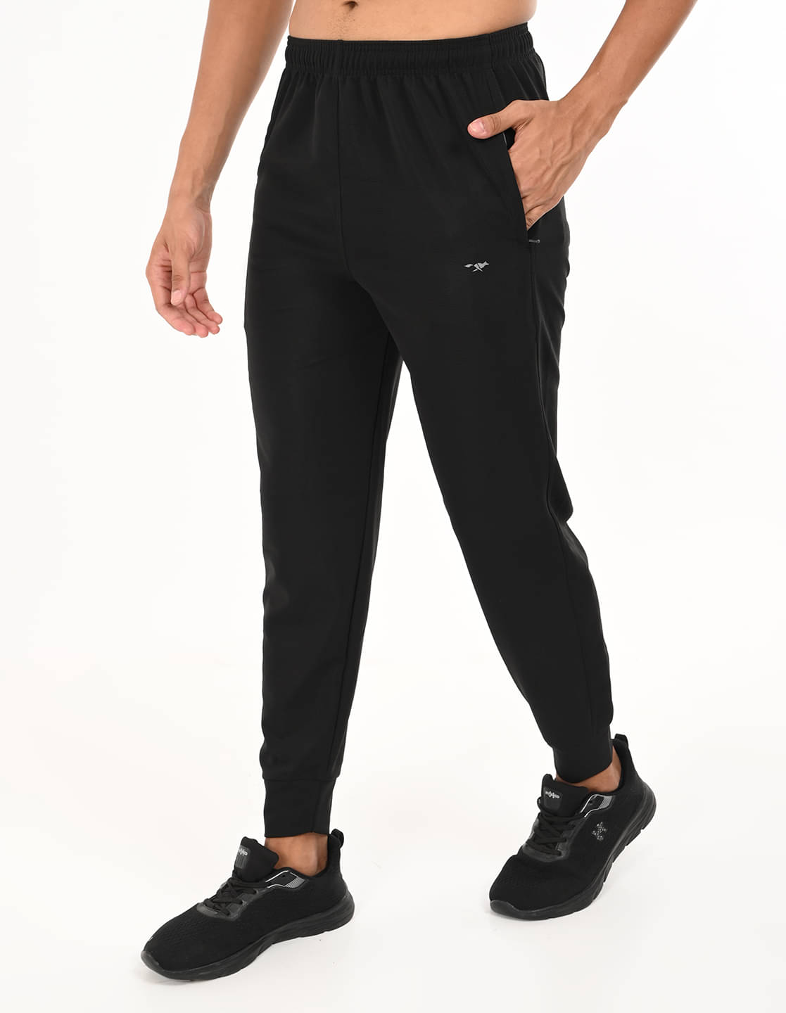 FROSEN FOX Black Cotton Blend Men's Joggers ( Pack of 1 )     			FROSEN FOX Black Cotton Blend Men's Joggers ( Pack of 1 )
