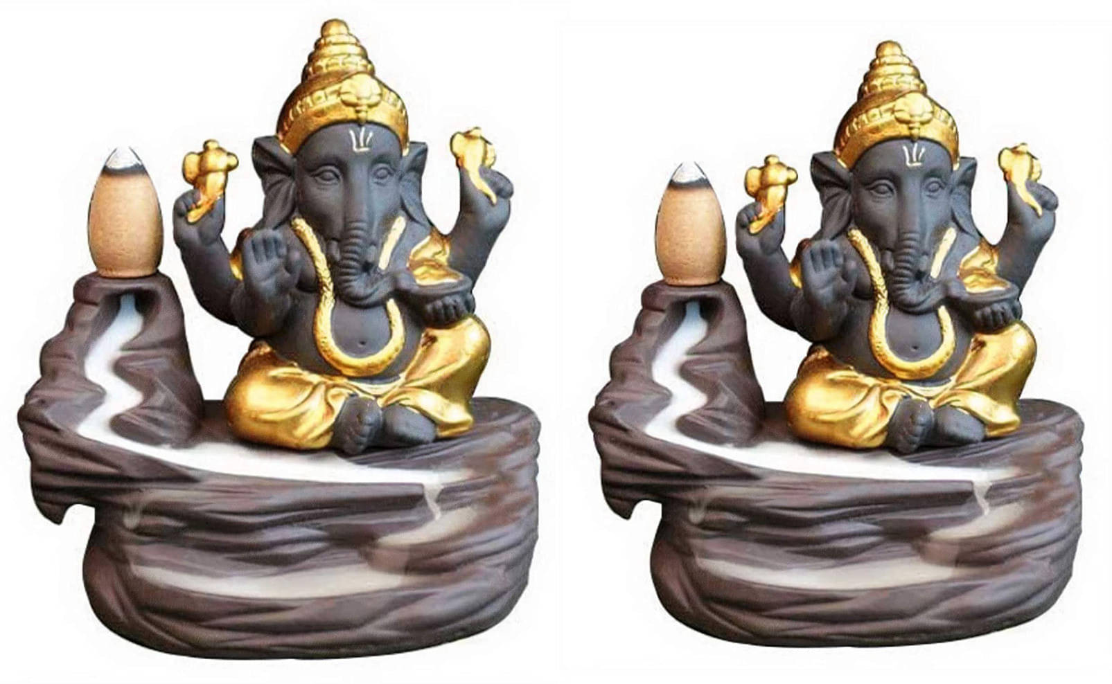GOLDILUXE Smoke Backflow Showpiece 14 cm - Pack of 2     			GOLDILUXE Smoke Backflow Showpiece 14 cm - Pack of 2
